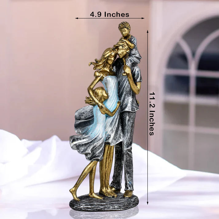 Golden Harmony Family Sculpture Resin Table Decoration Showpiece