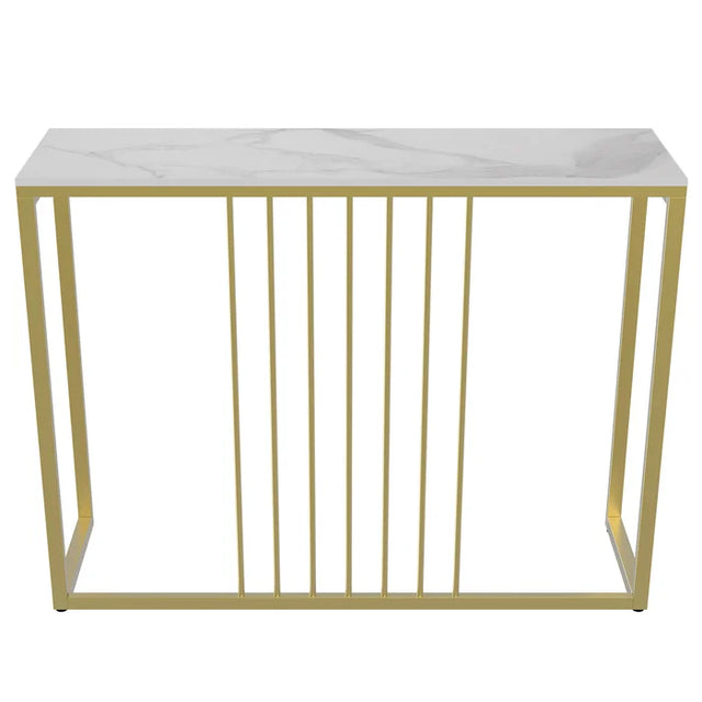 Golden Metallic Rectangular Shaped Designer Console Table