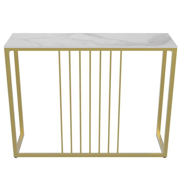 Golden Metallic Rectangular Shaped Designer Console Table