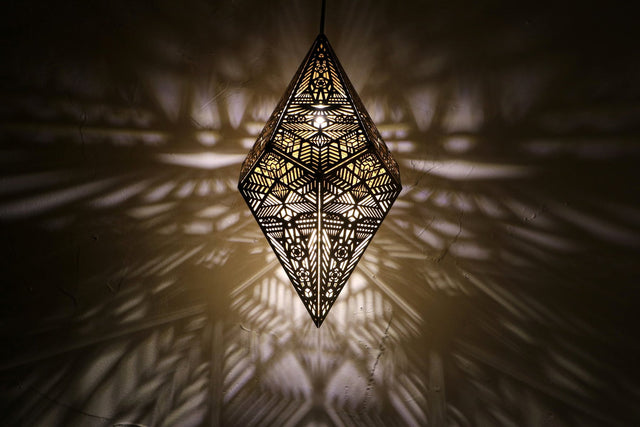 Golden Shadow Casting Hanging Lamp