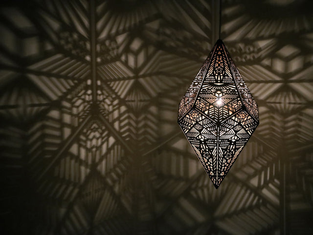 Golden Shadow Casting Hanging Lamp