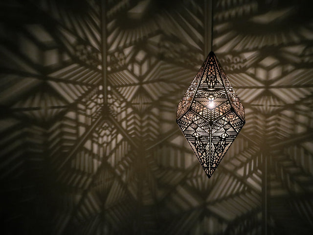 Golden Shadow Casting Hanging Lamp