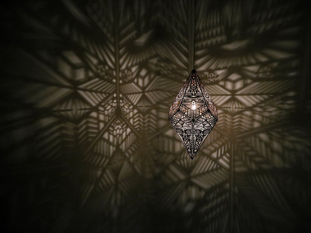 Golden Shadow Casting Hanging Lamp