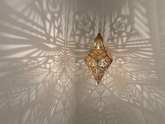 Golden Shadow Casting Hanging Lamp