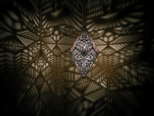 Golden Shadow Casting Hanging Lamp