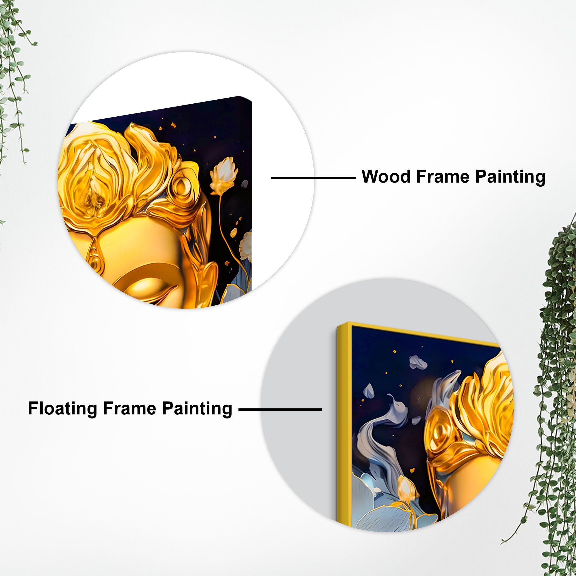 Golden Spiritual Buddha Painting for Home Décor