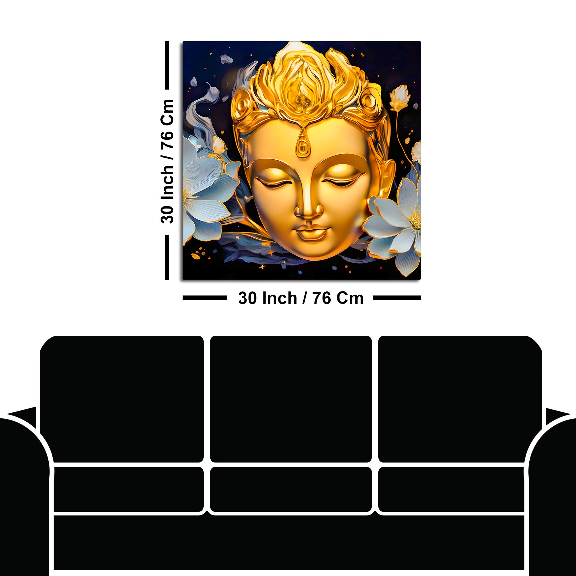 Golden Spiritual Buddha Painting for Home Décor