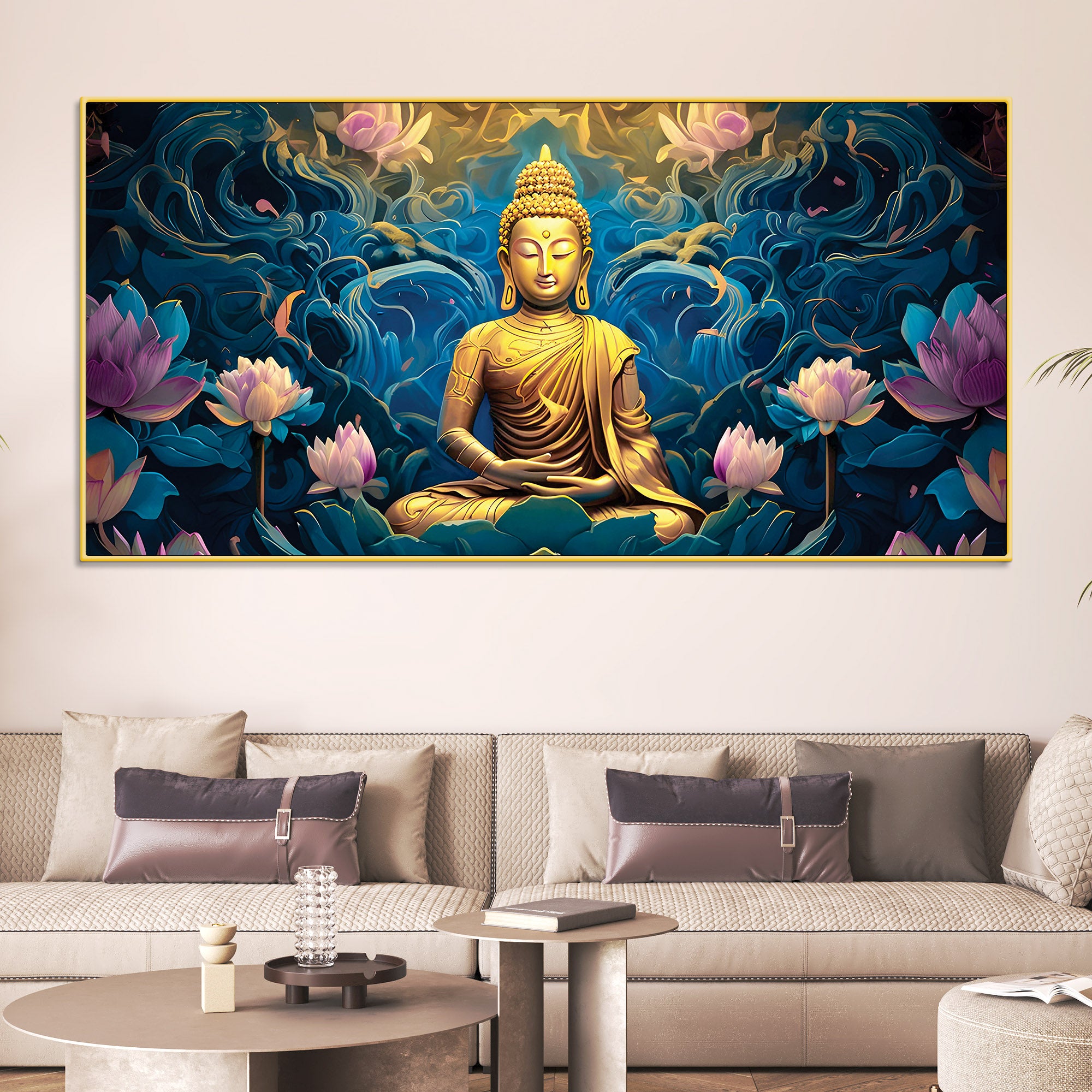 Handcrafted Style Buddha Painting for Artistic Interiors