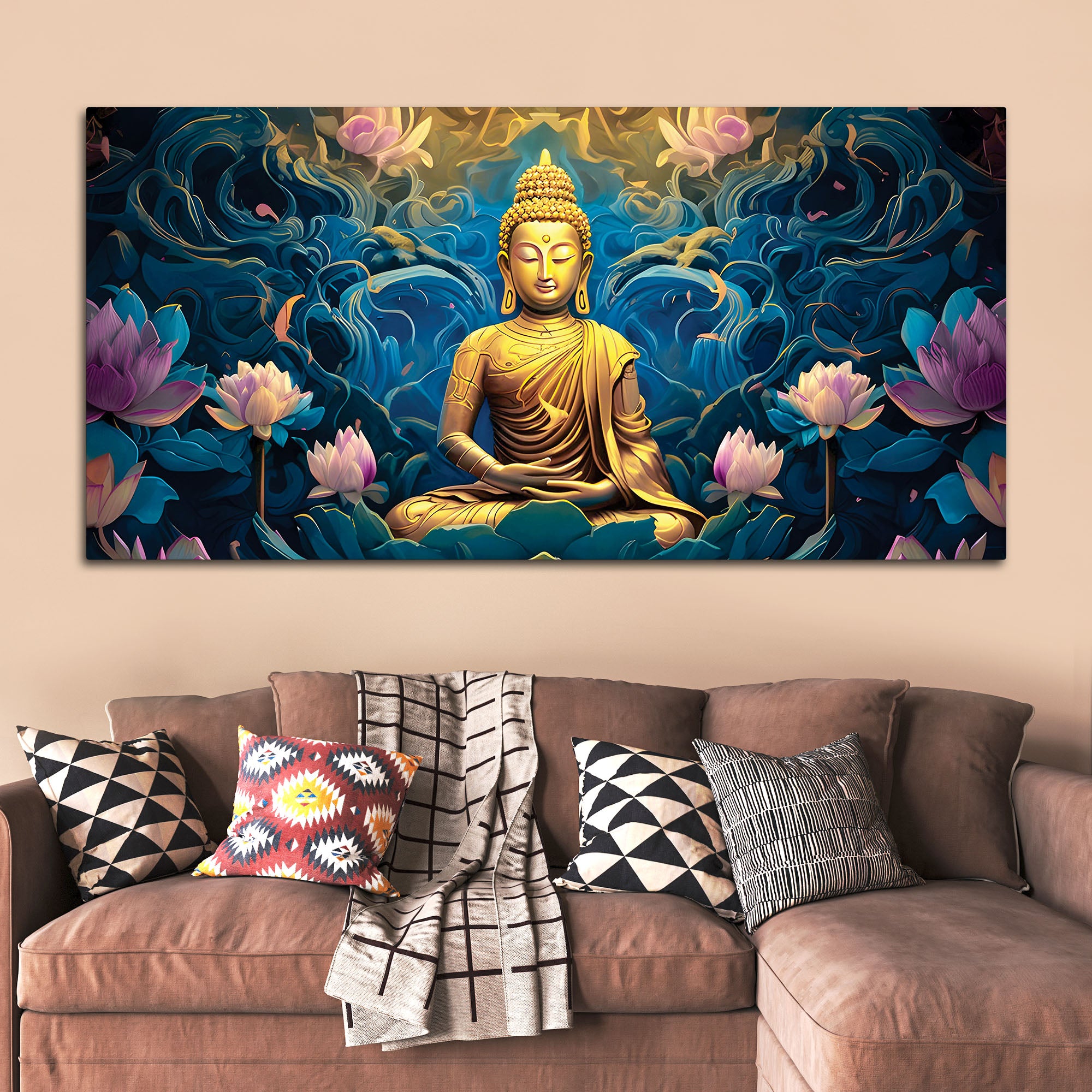 Handcrafted Style Buddha Painting for Artistic Interiors
