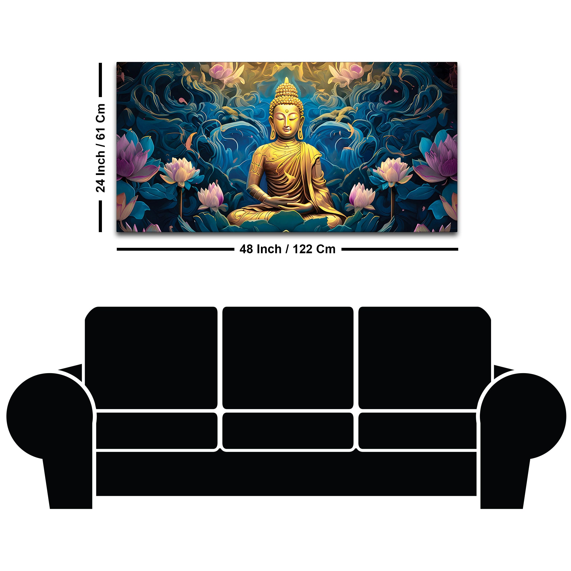 Handcrafted Style Buddha Painting for Artistic Interiors