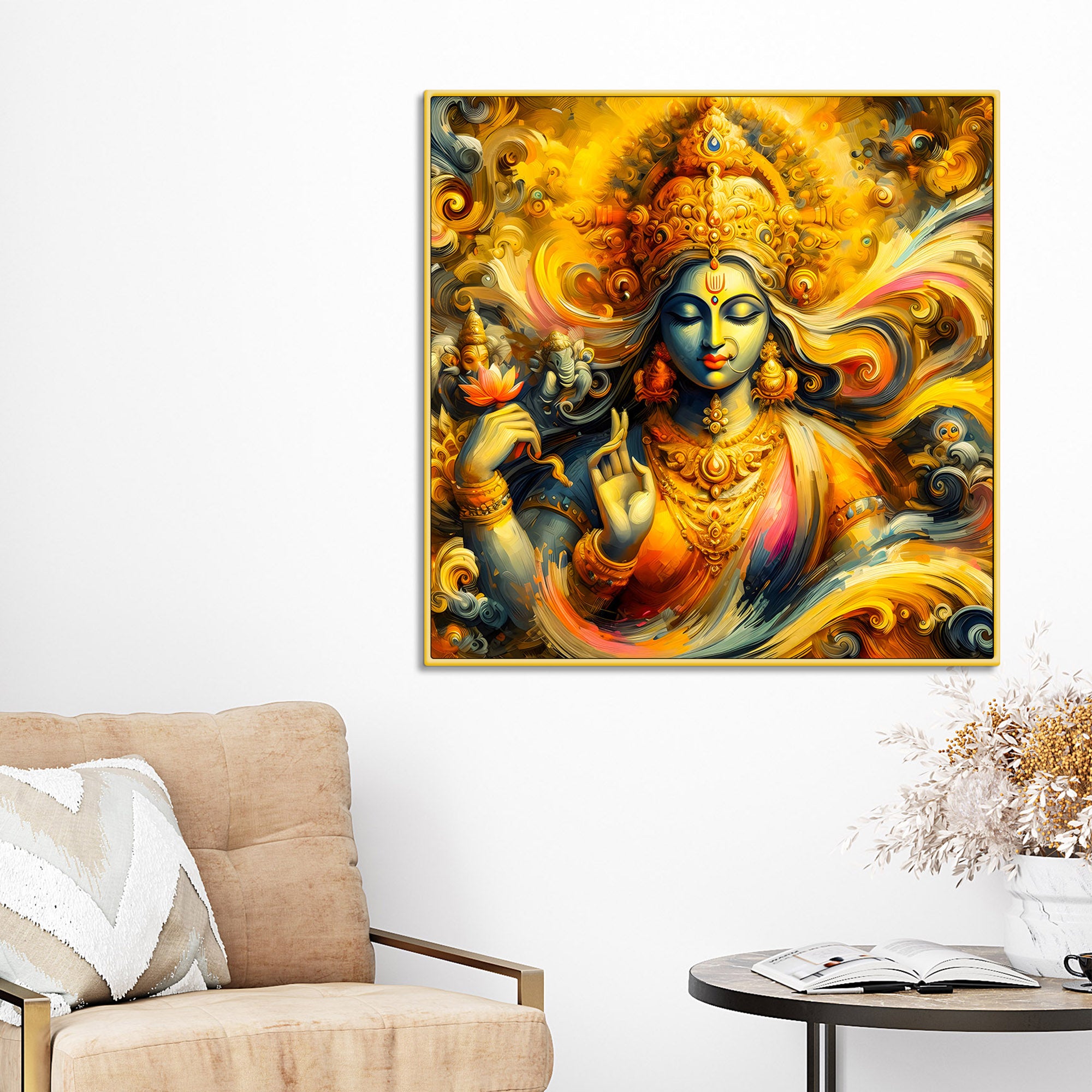 Heavenly Goddess Portrait Premium Wall Painting