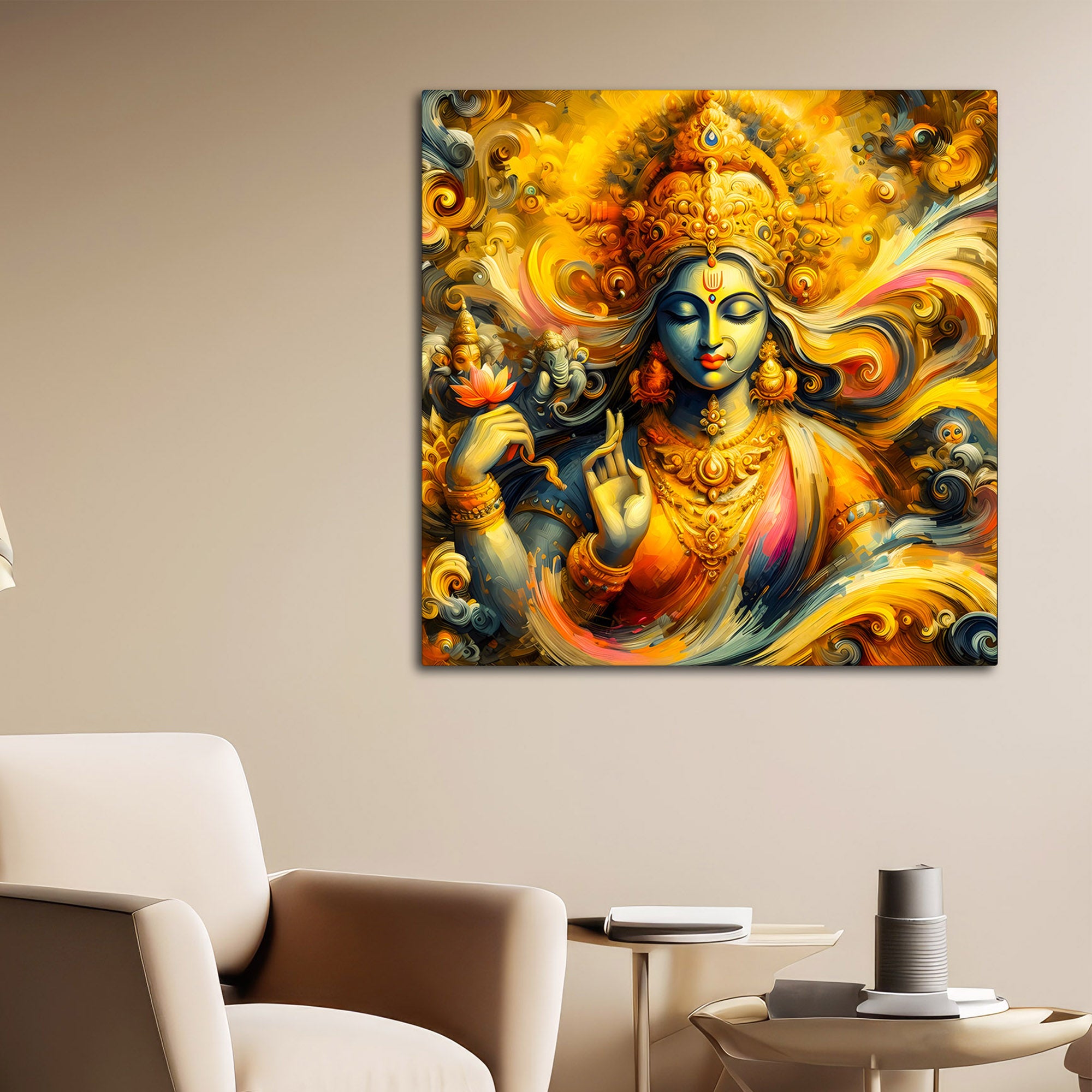 Heavenly Goddess Portrait Premium Wall Painting