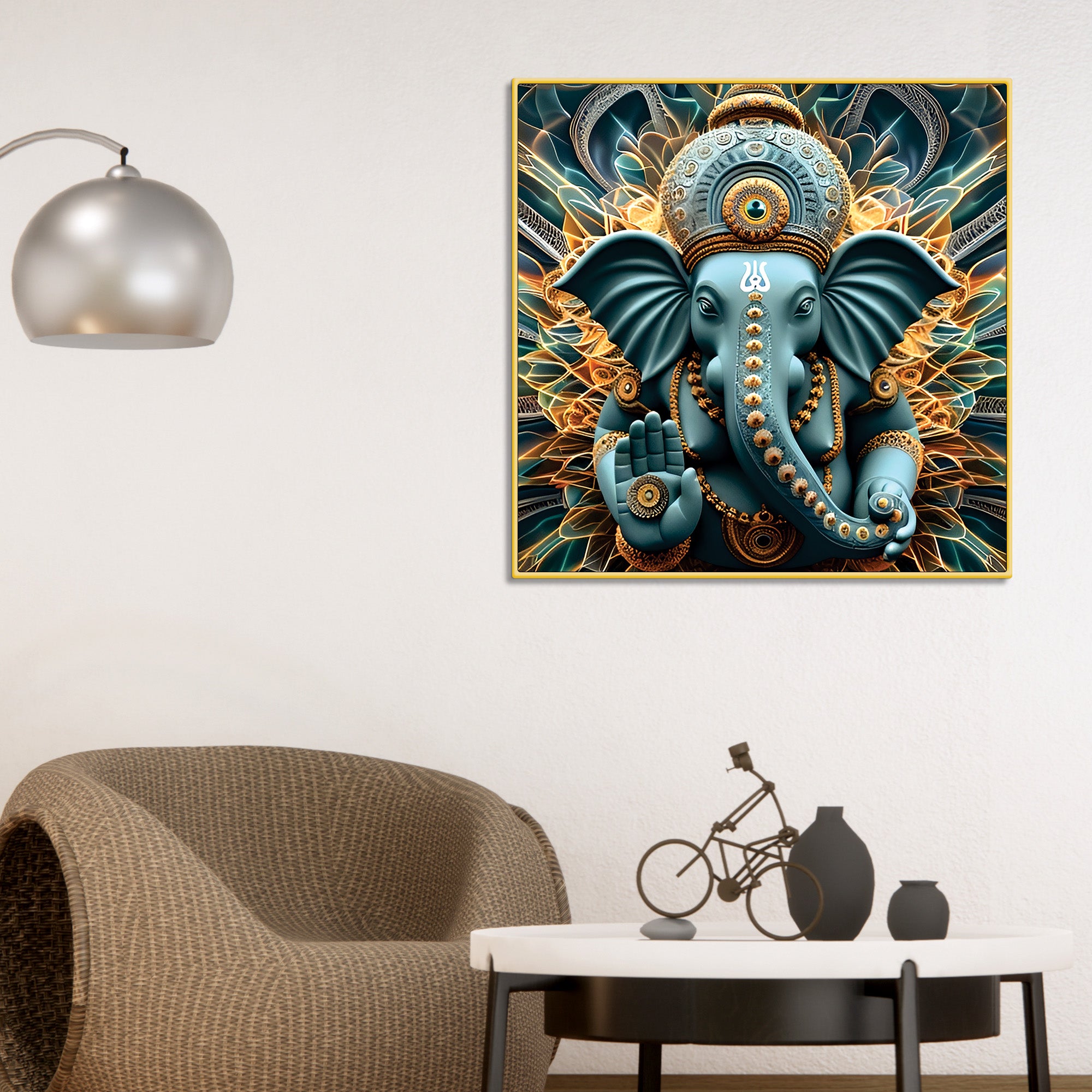 Hindu Lord Ganesha Wall Painting