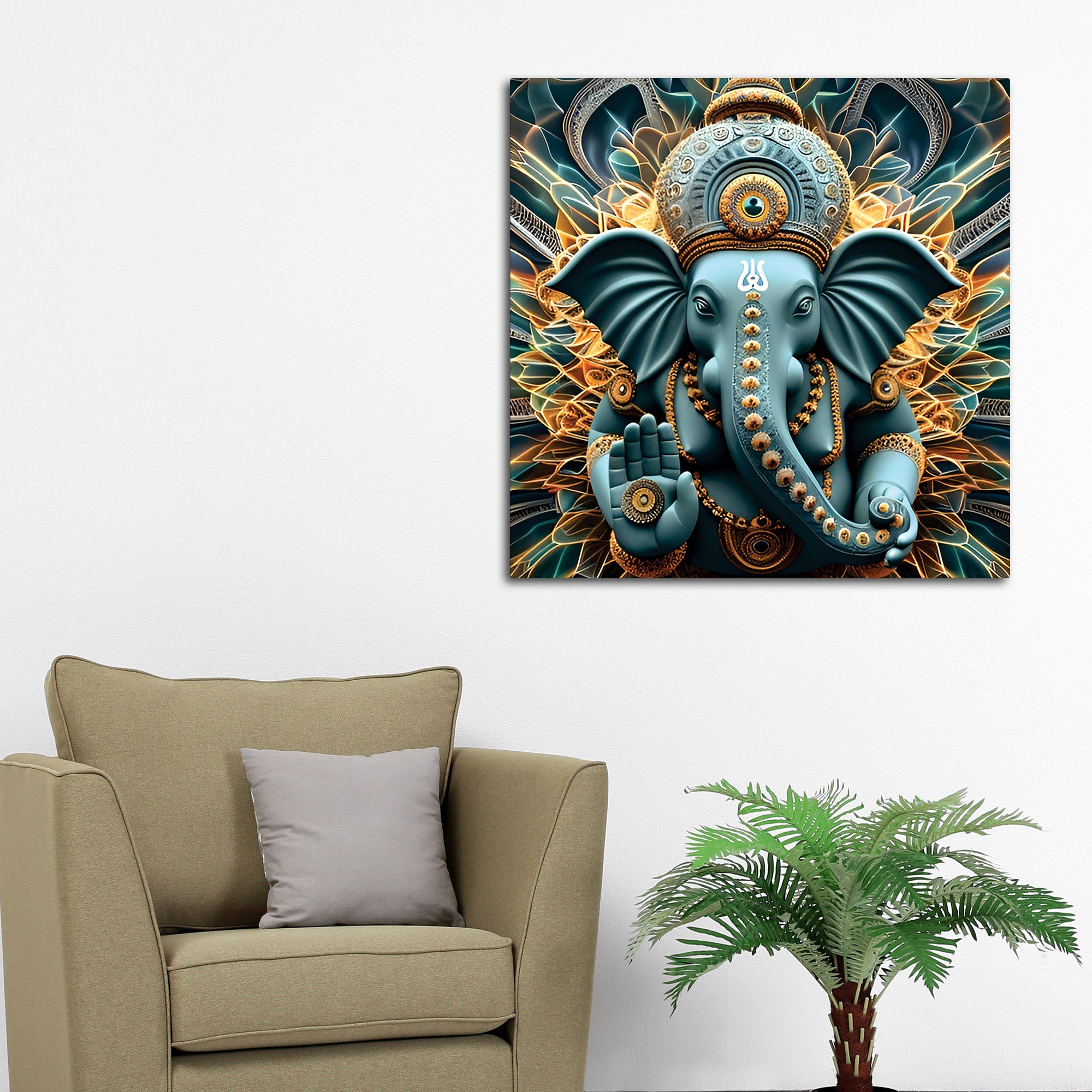 Hindu Lord Ganesha Wall Painting