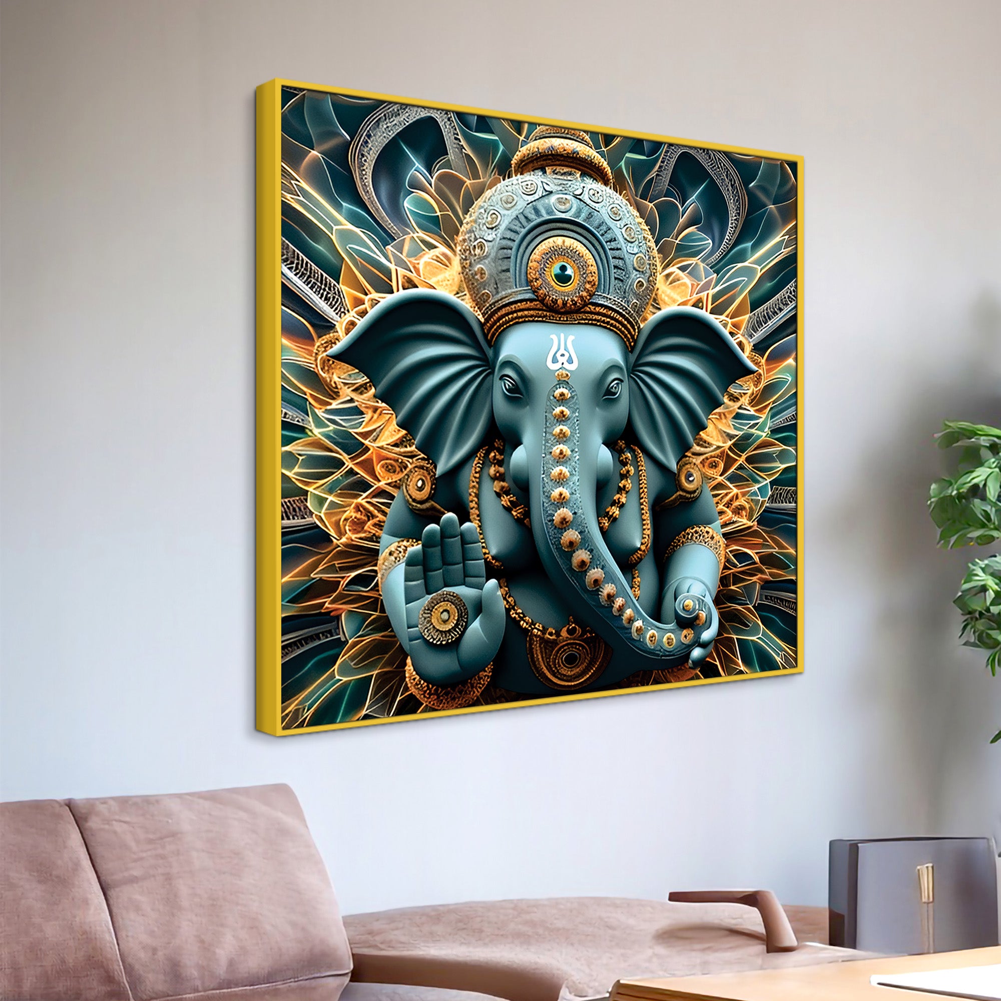 Hindu Lord Ganesha Wall Painting