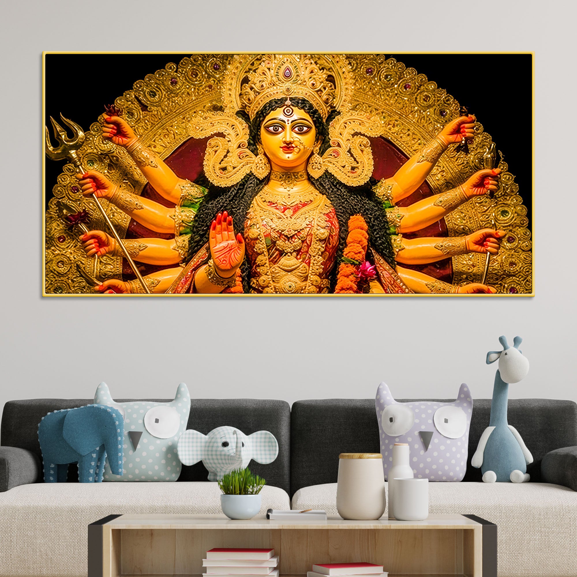 Hindu Spiritual Durga Mata Wall Canvas Painting