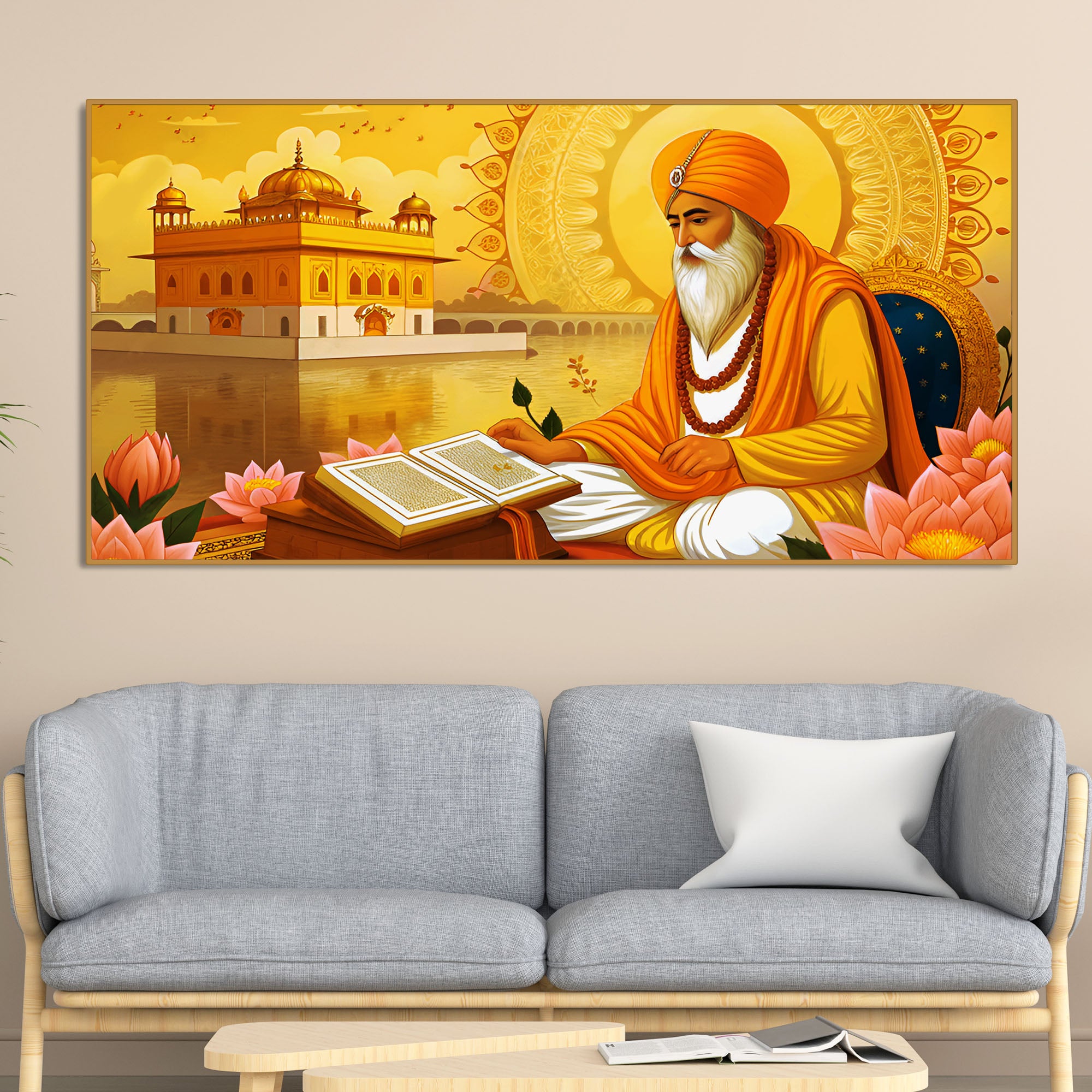 Holy Guru Nanak Dev Ji Canvas Wooden Wall Painting