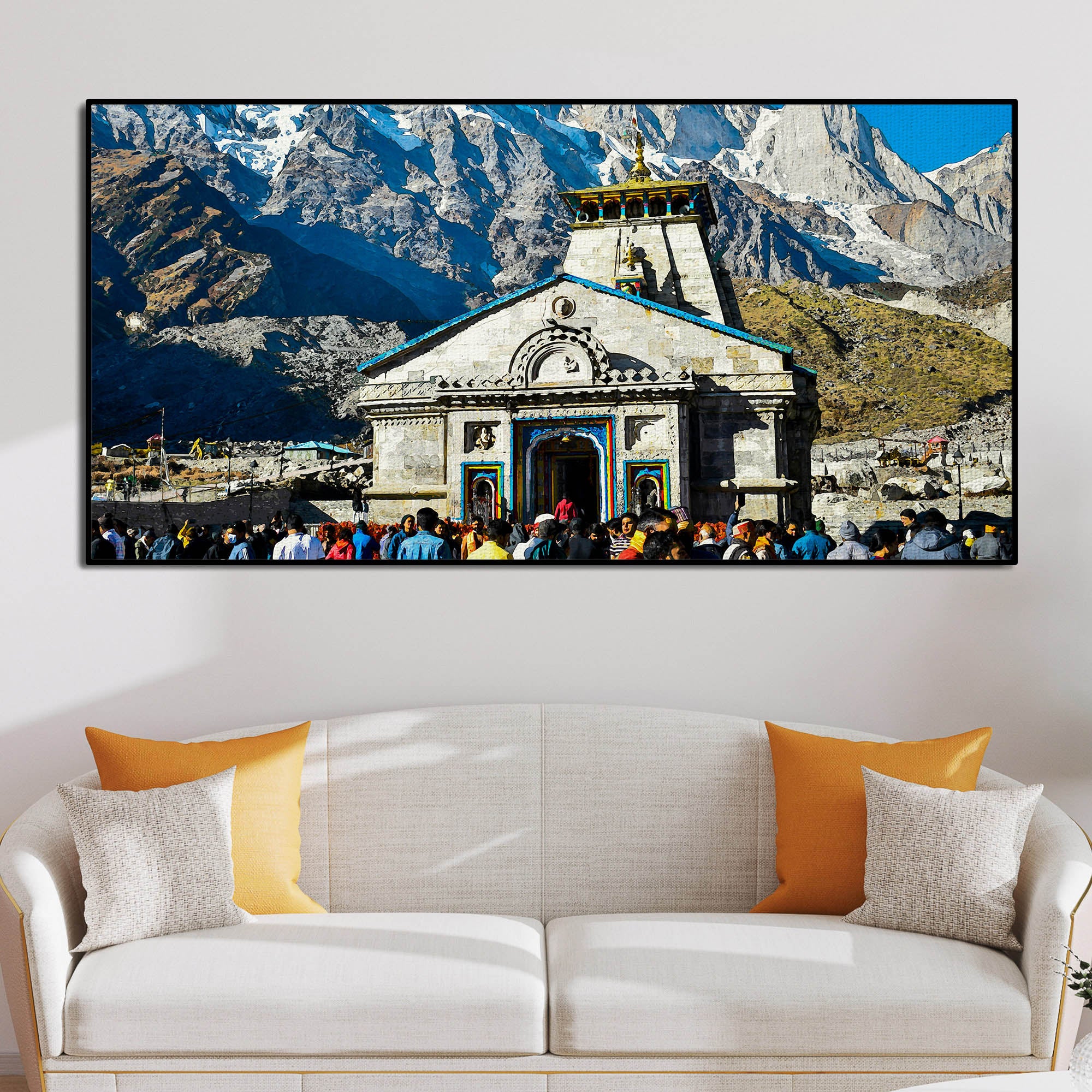 Holy Kedarnath Lord Shiva Temple Canvas Wall Painting