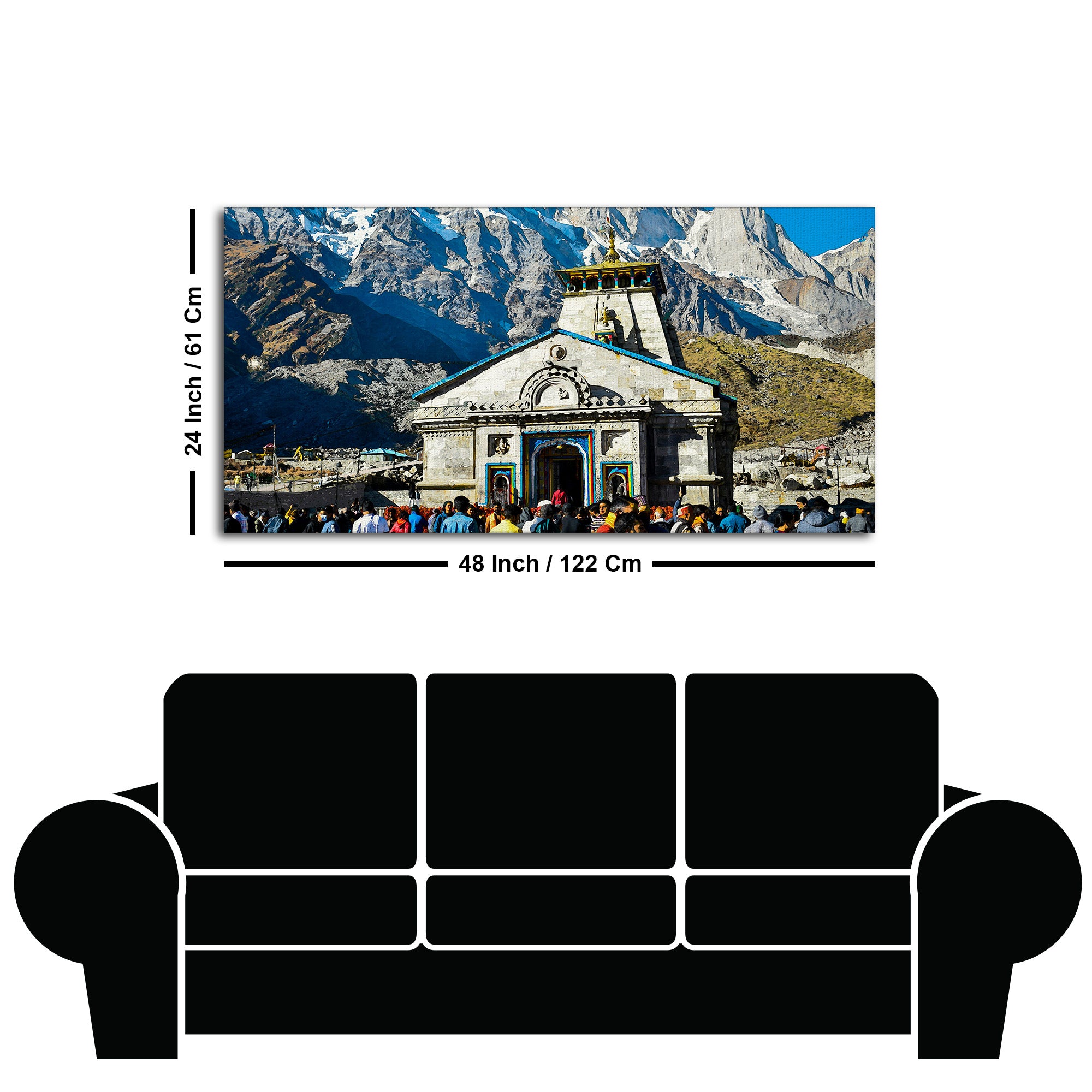 Holy Kedarnath Lord Shiva Temple Canvas Wall Painting