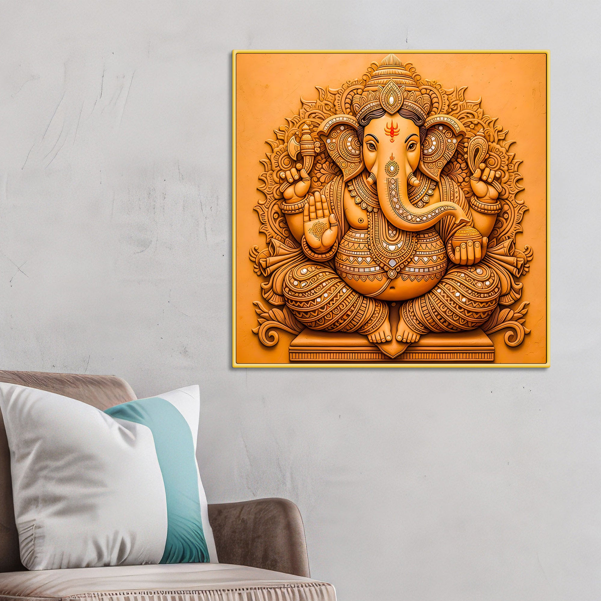 Indian Traditional Lord Ganesha Wall Painting
