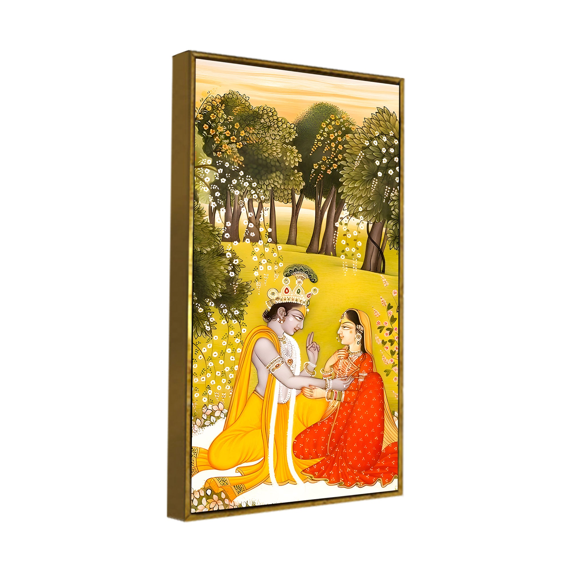 Indian Traditional Radha Krishna Canvas Painting | Elegant Pichwai Home Wall Decor