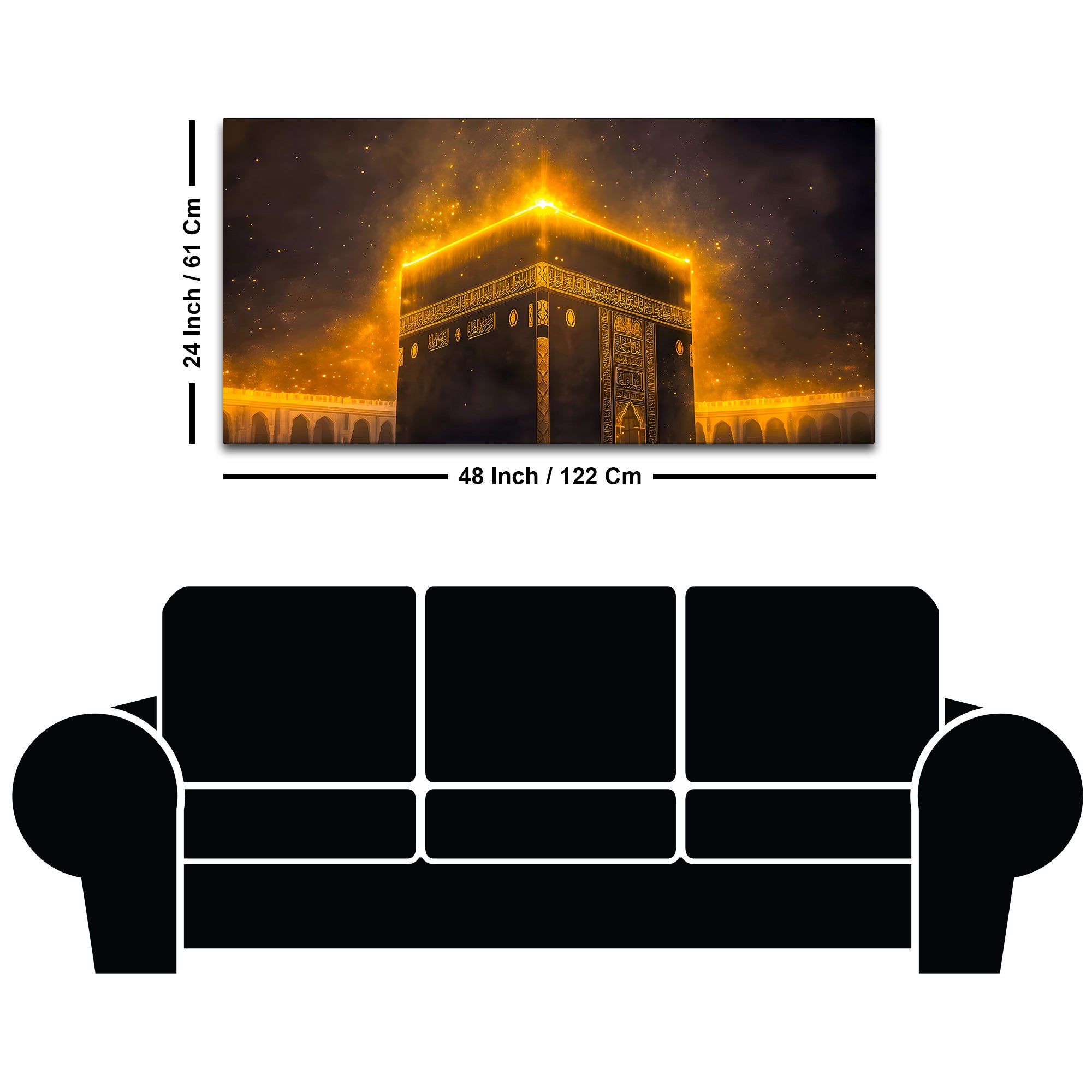 Islamic Kaaba Night Glow Wall Décor Painting