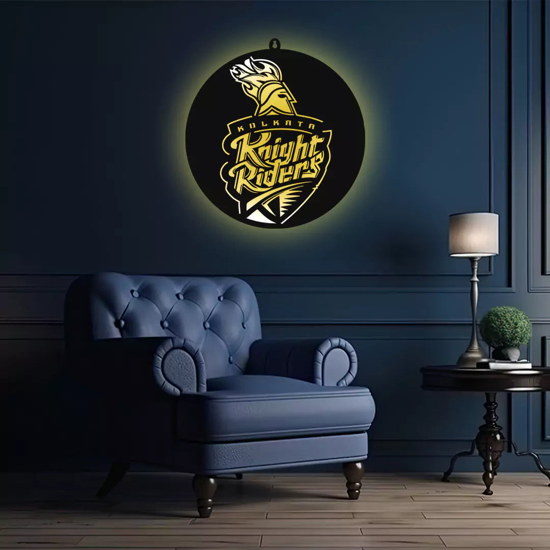 Kolkata Knight Riders KKR LED Wall Art Light for Cricket Fan Wall Decor