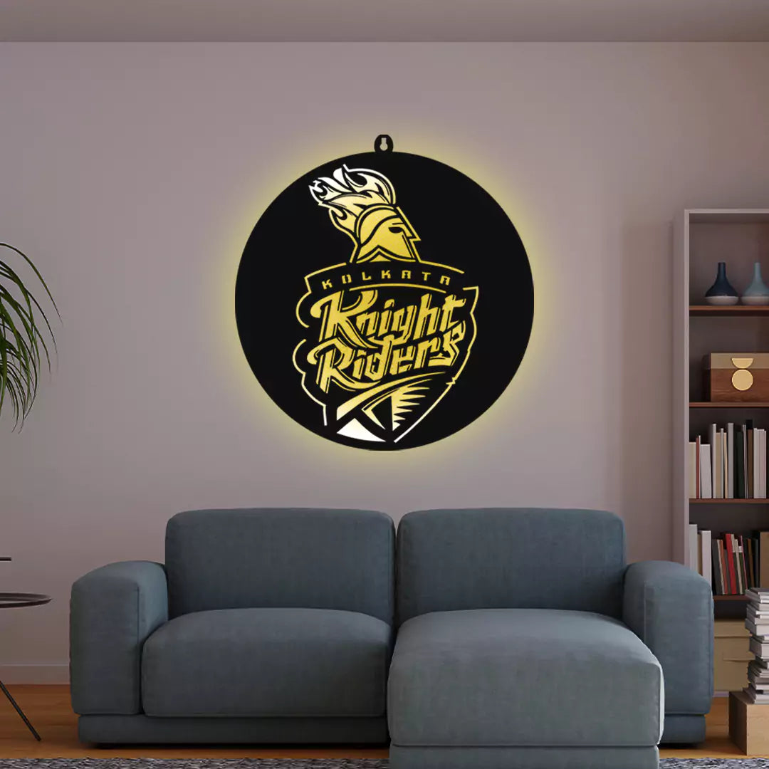 Kolkata Knight Riders KKR LED Wall Art Light for Cricket Fan Wall Decor
