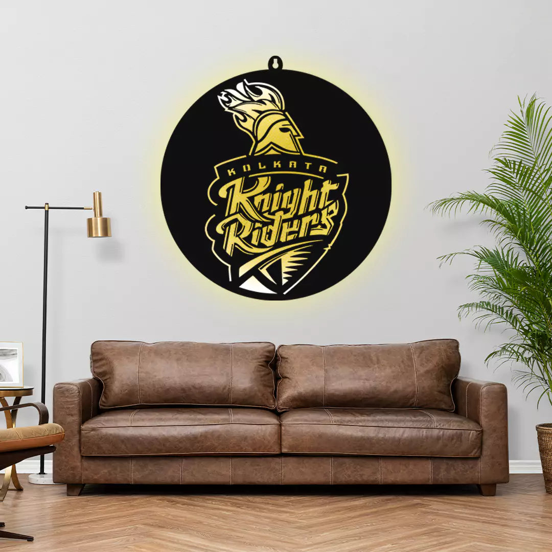 Kolkata Knight Riders KKR LED Wall Art Light for Cricket Fan Wall Decor