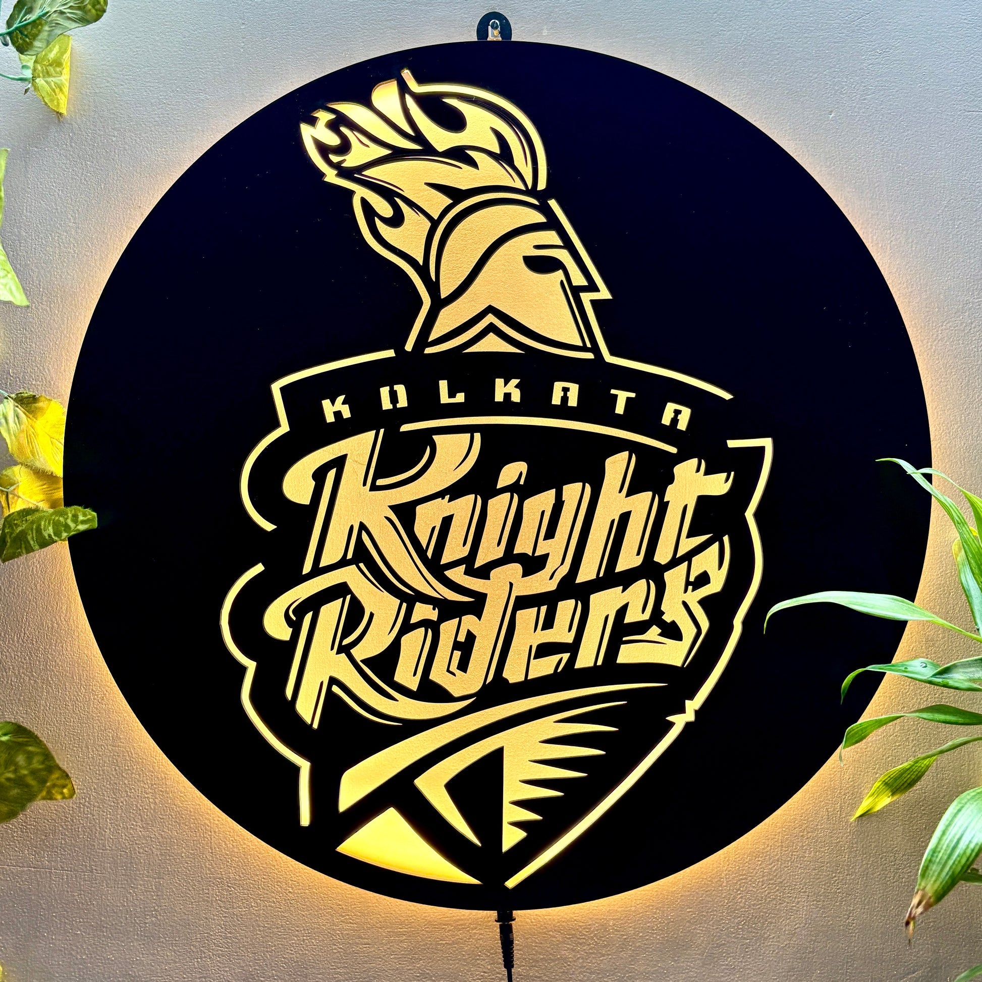 Kolkata Knight Riders KKR LED Wall Art Light for Cricket Fan Wall Decor