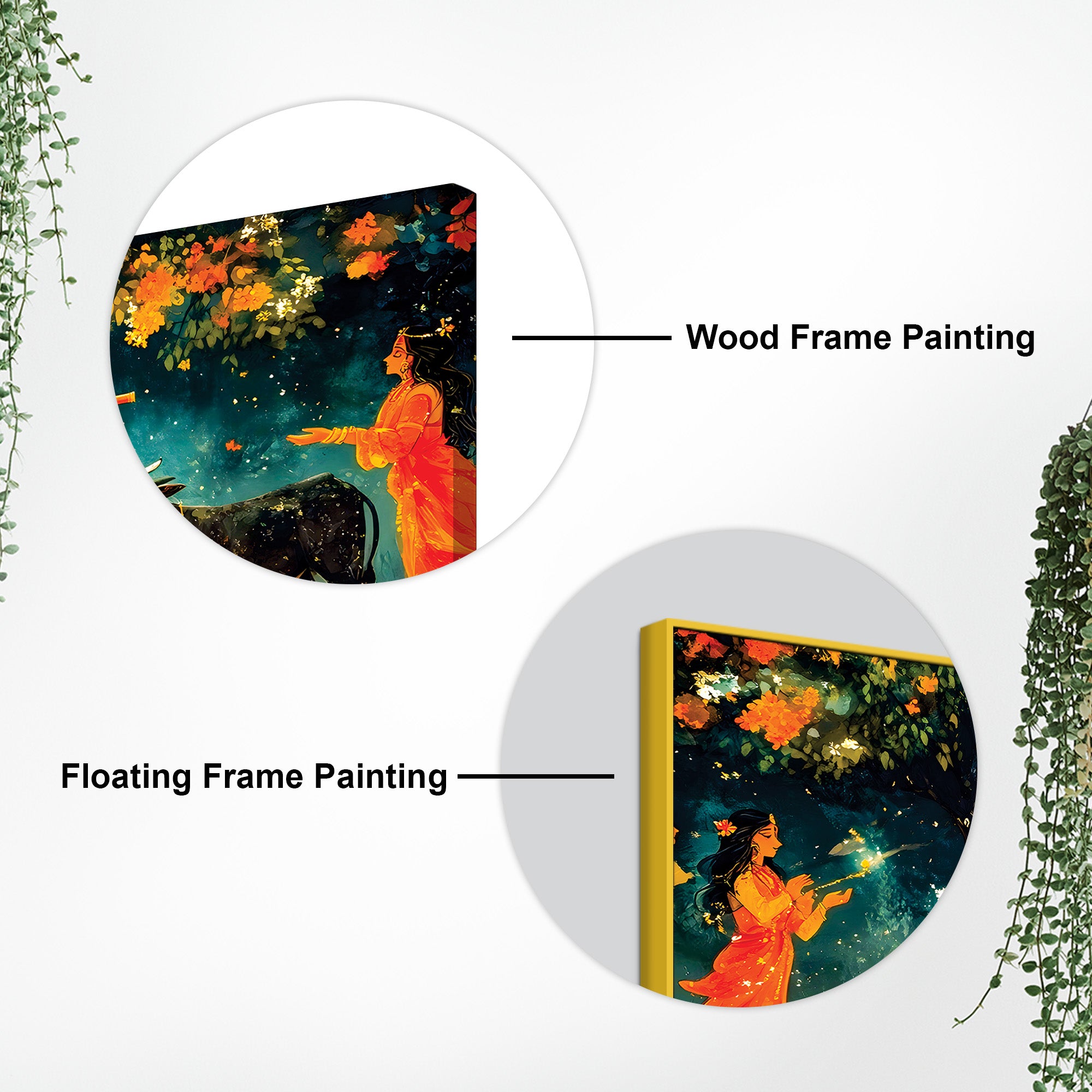 Krishna Gopi Devotional Painting