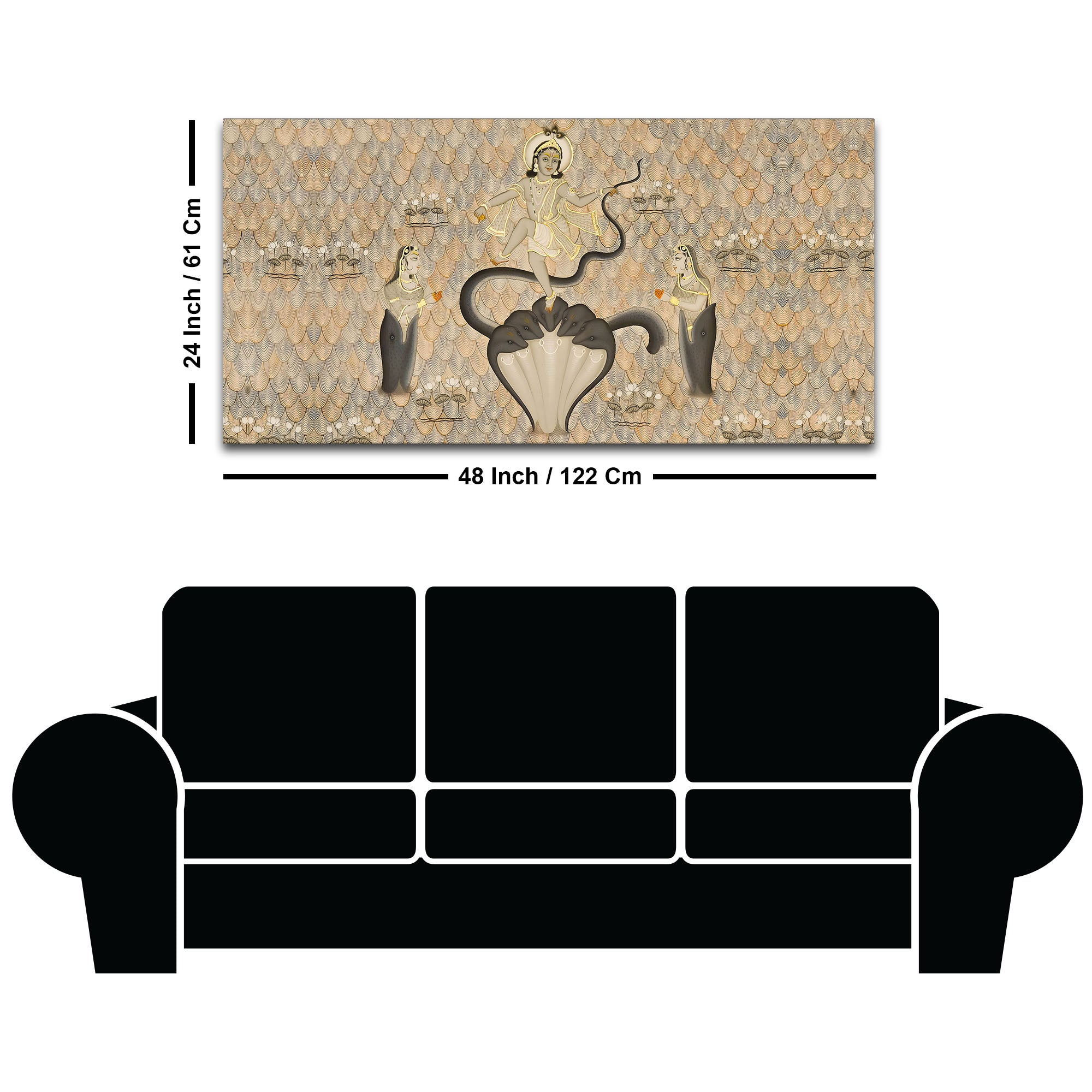 Krishna Kaliya Naag Leela Canvas Wall Painting – Lord Krishna Art