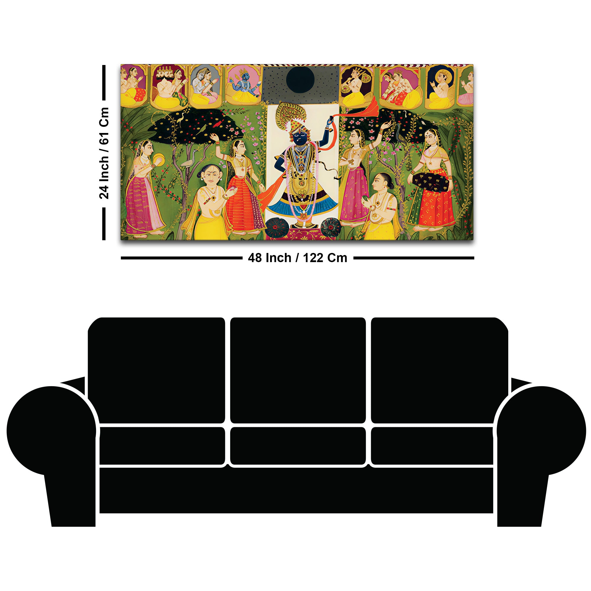 Krishna Raas Leela Painting with Gopis Pichwai Art Painting