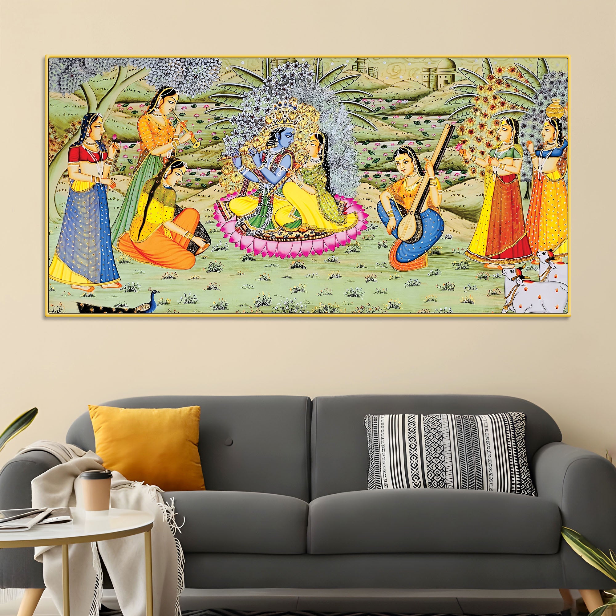 Krishna Raas Leela Pichwai Premium Wall Painting