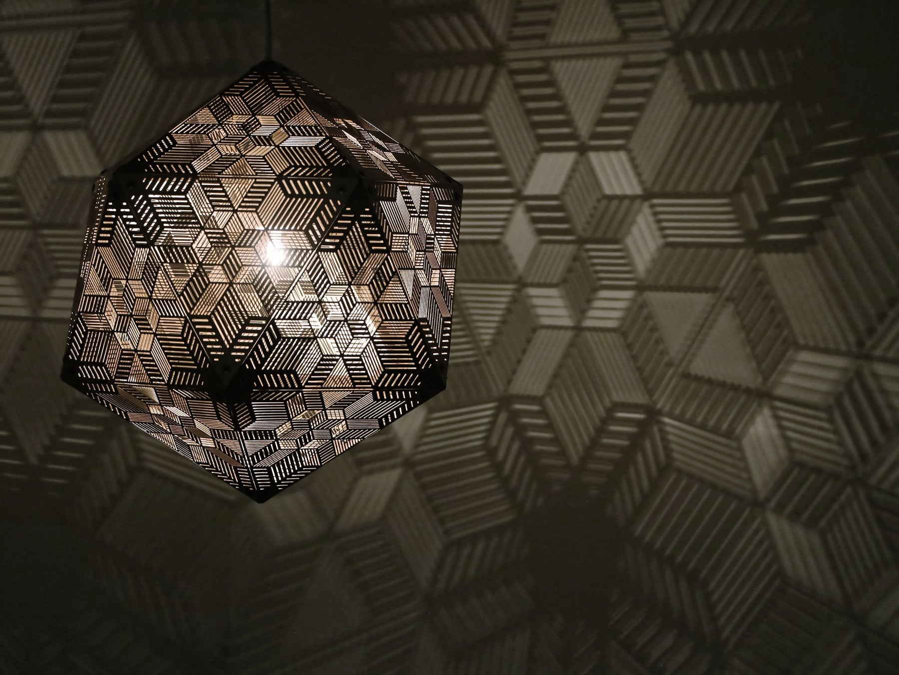 Laser-Cut Hanging Shadow Lamp