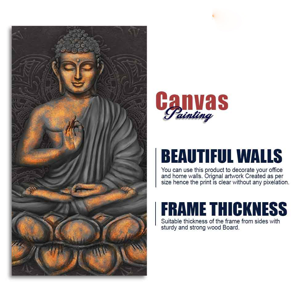 Lord Buddha in Forest Premium Canvas Wall Painting