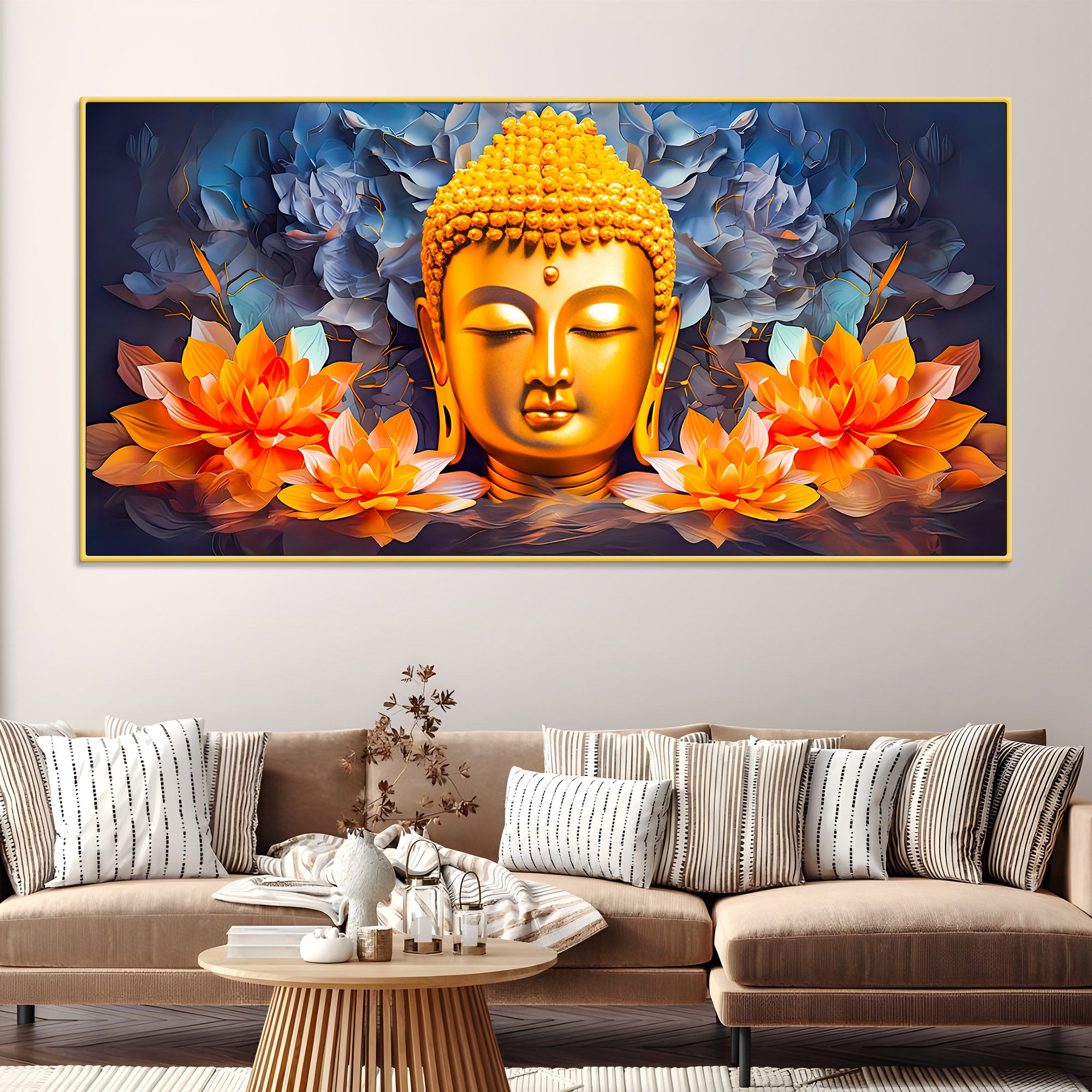 lord-buddha-lotus-wall-painting-for-spiritual-home-decoration
