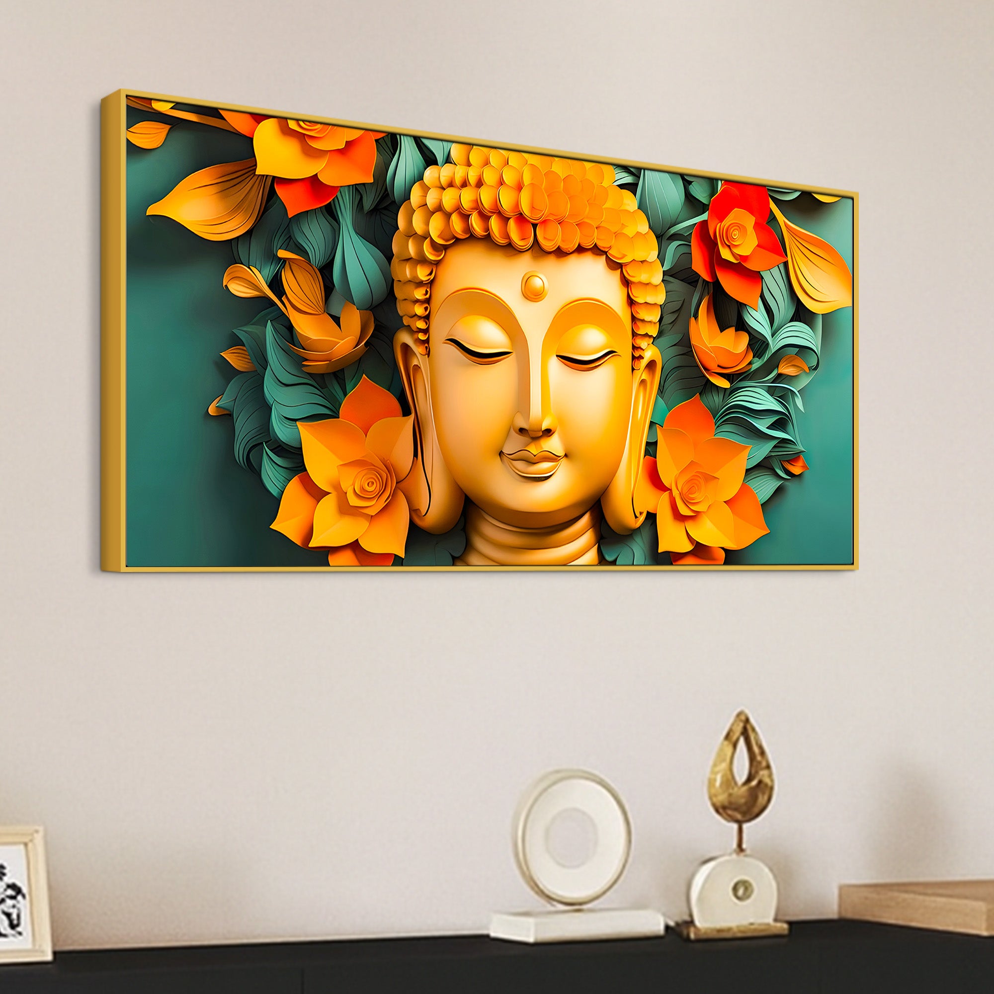 Lord Buddha Premium Canvas Wall Painting for Home & Office