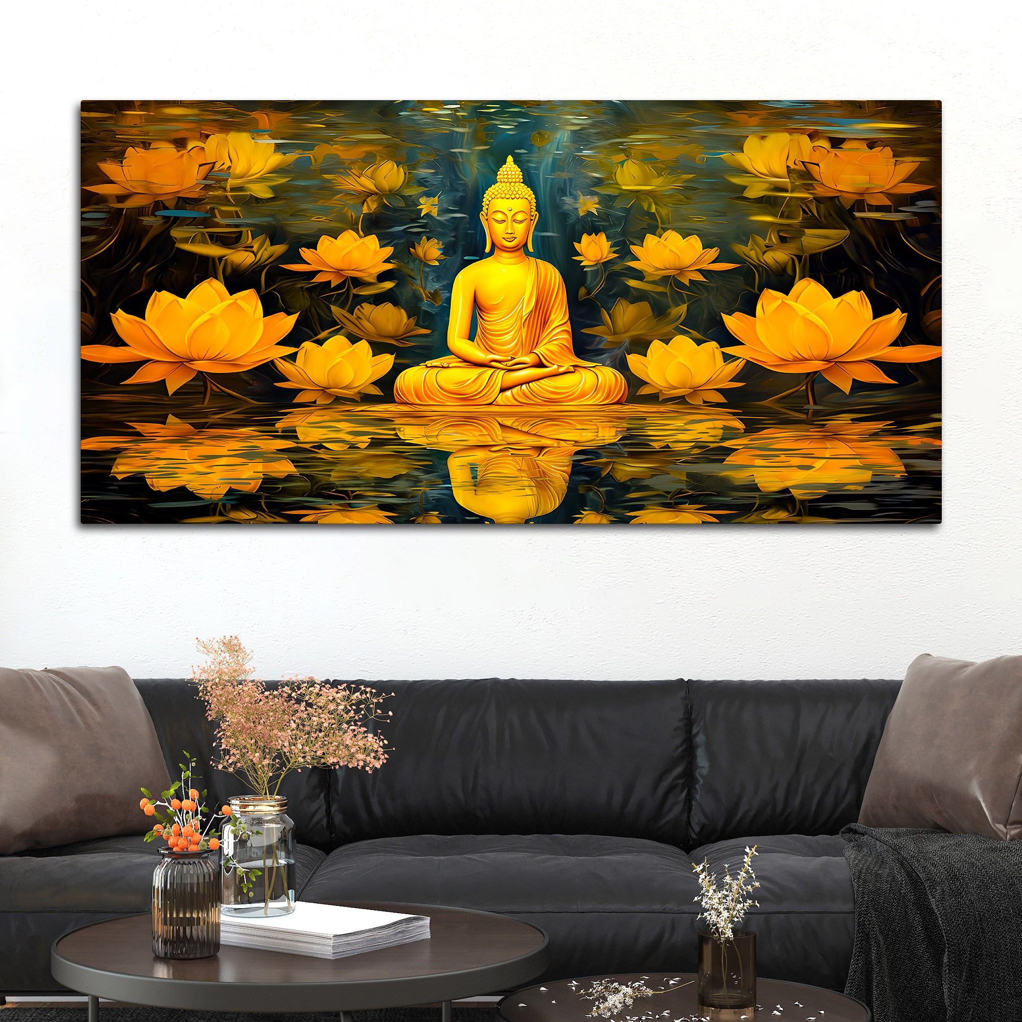 Lord Buddha Wall Painting for Peaceful Spaces