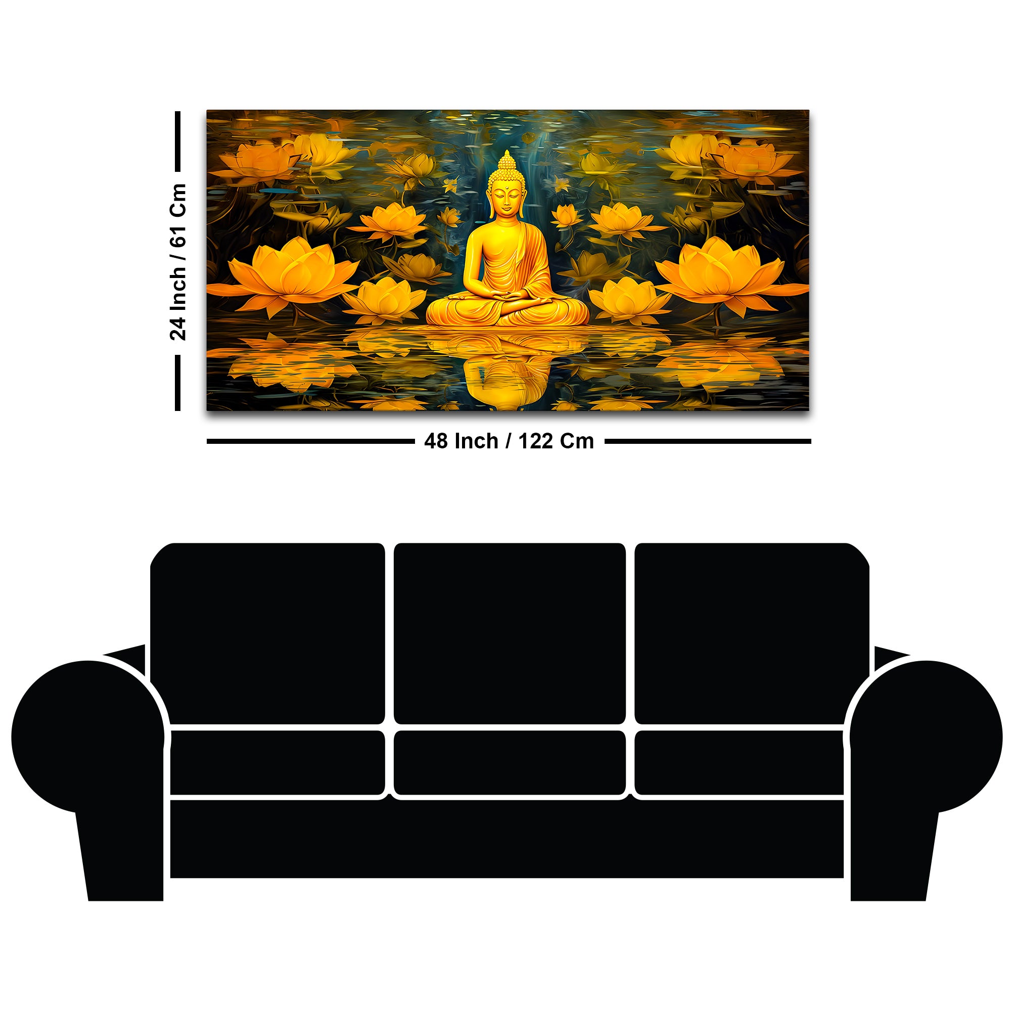 Lord Buddha Wall Painting for Peaceful Spaces