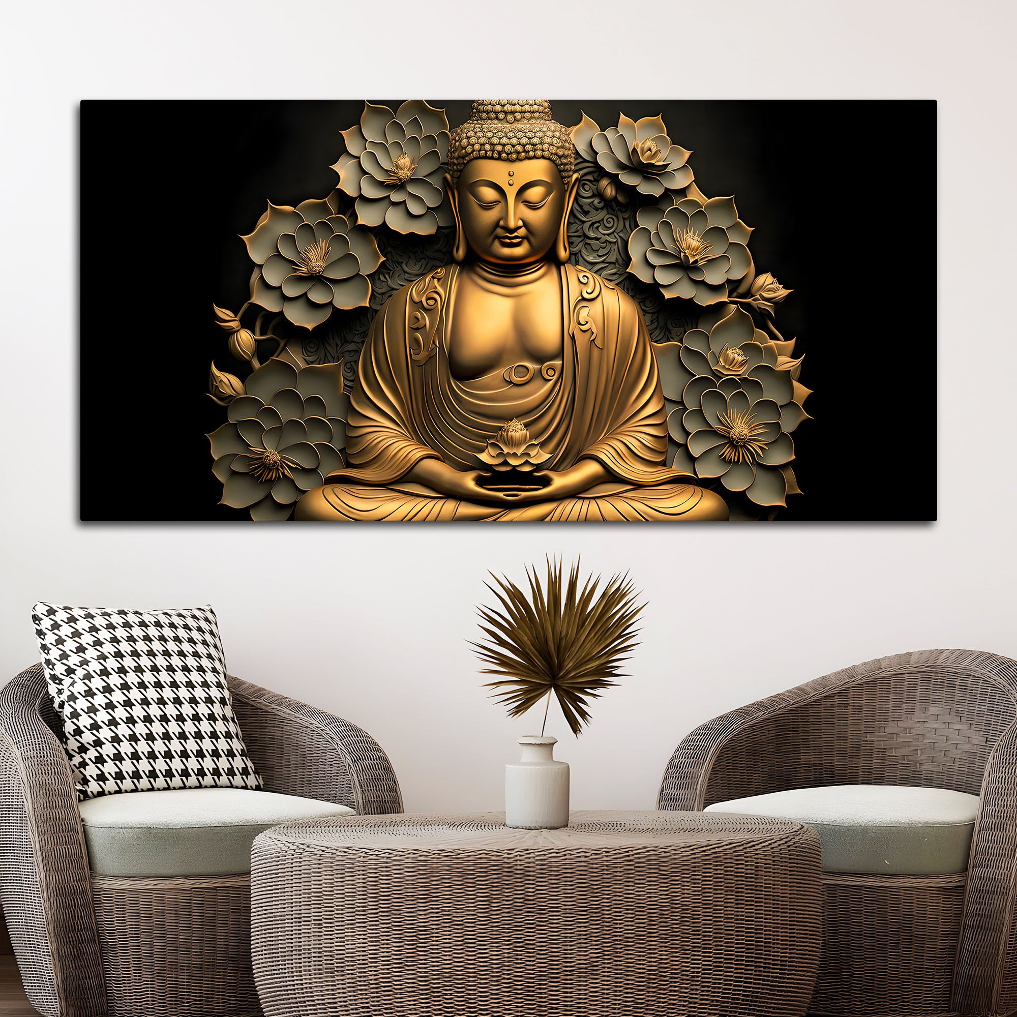 Lord Buddha Wall Painting on Canvas