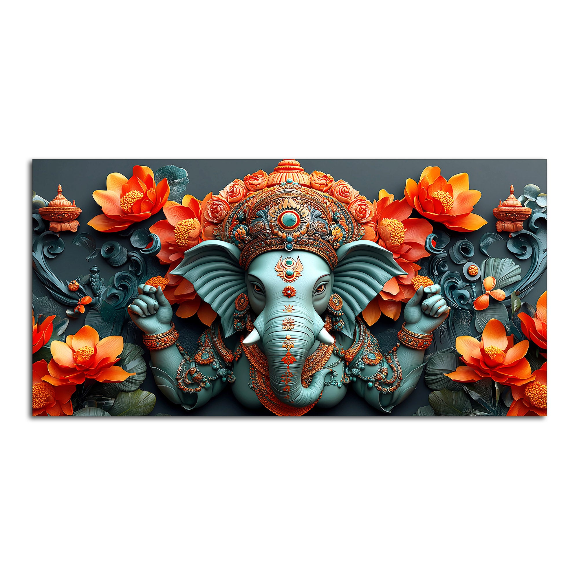 Lord Ganesha the Hindu God of Wisdom Canvas Wall Painting