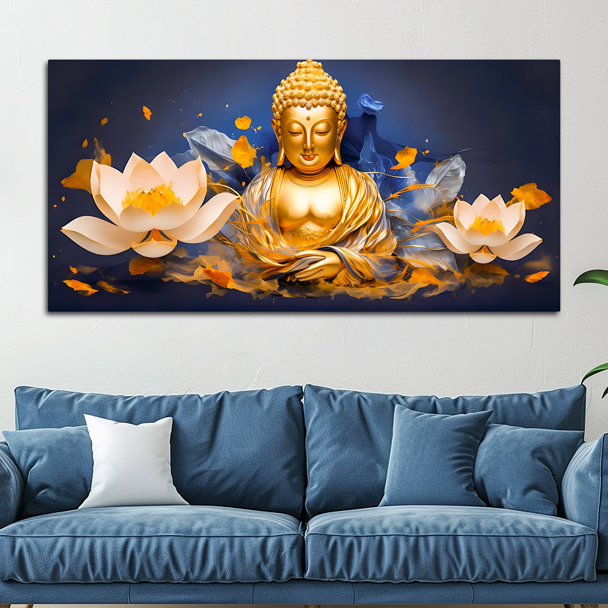 Lord Gautam Buddha Wall Painting for Modern Interiors