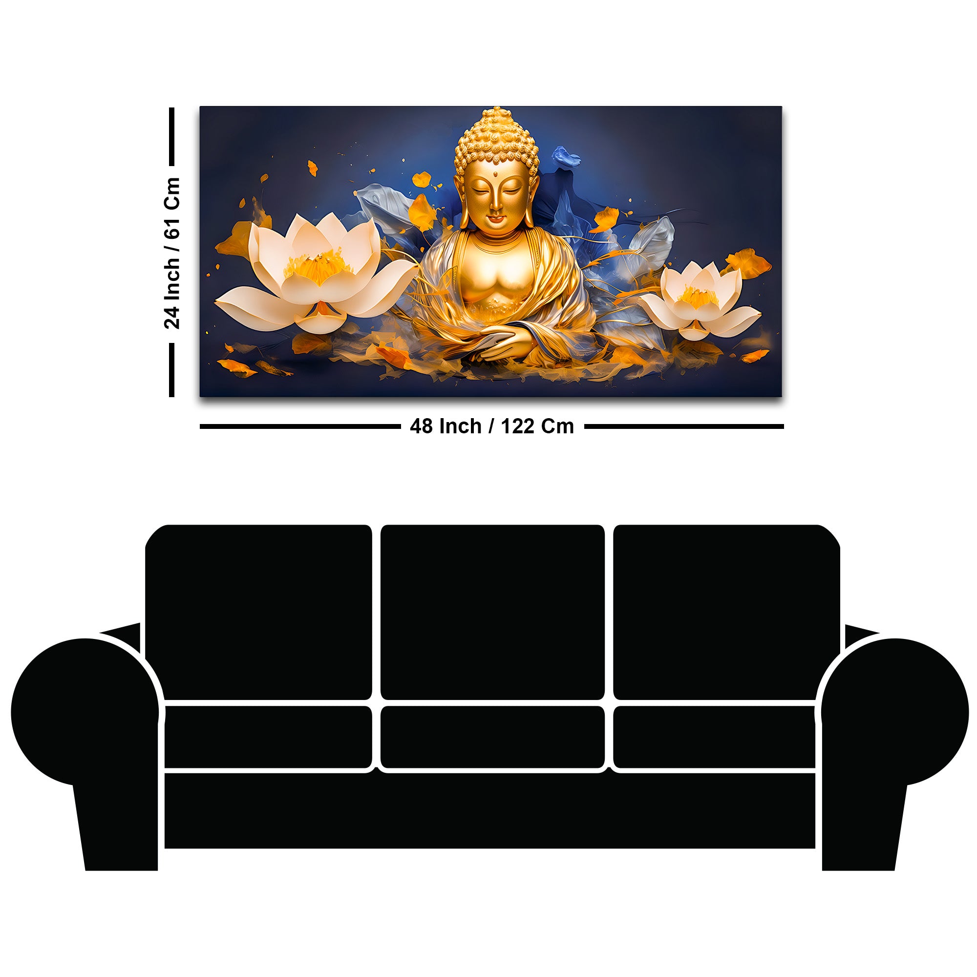 Lord Gautam Buddha Wall Painting for Modern Interiors