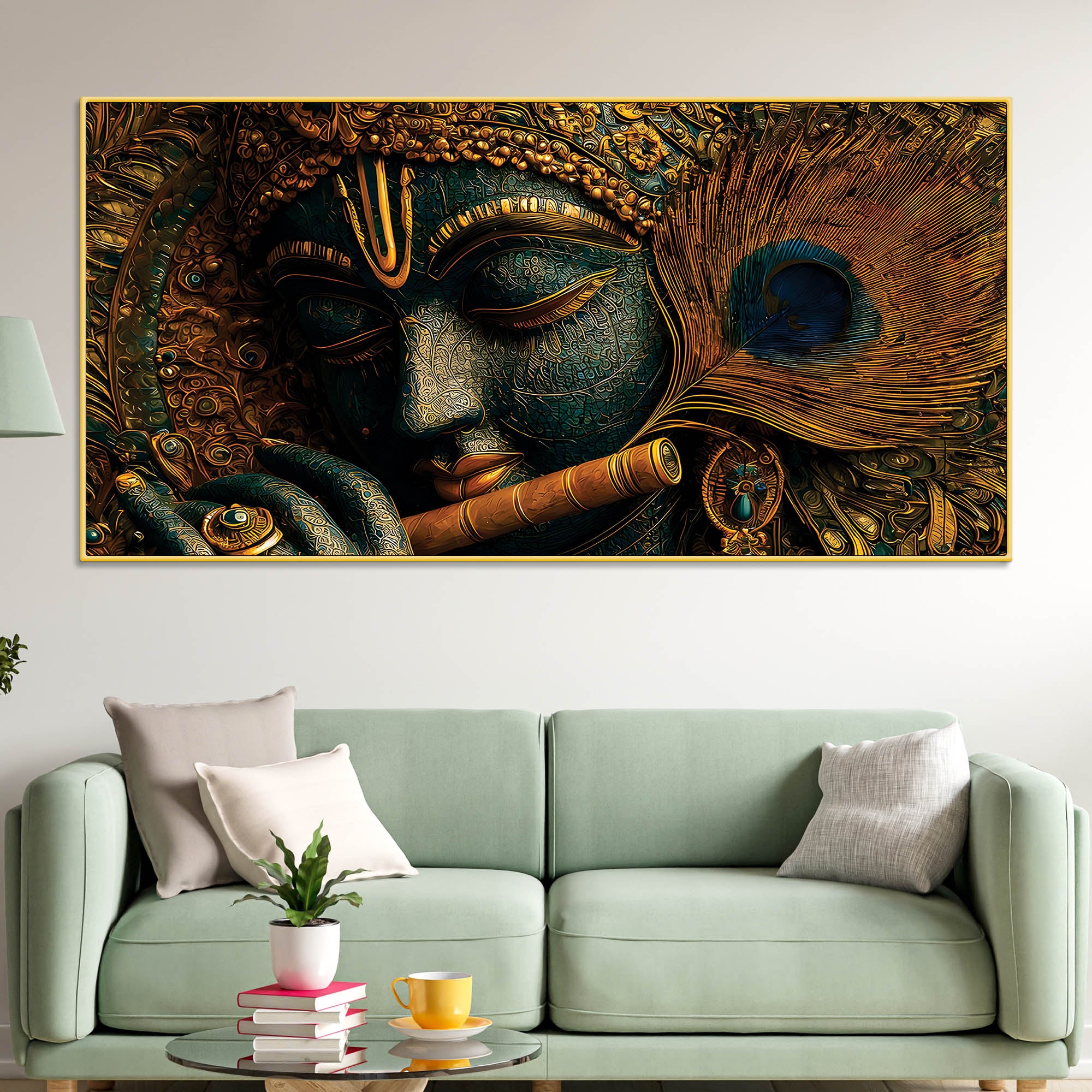 lord-krishna-flute-textured-canvas-wall-painting-for-living-room-decor