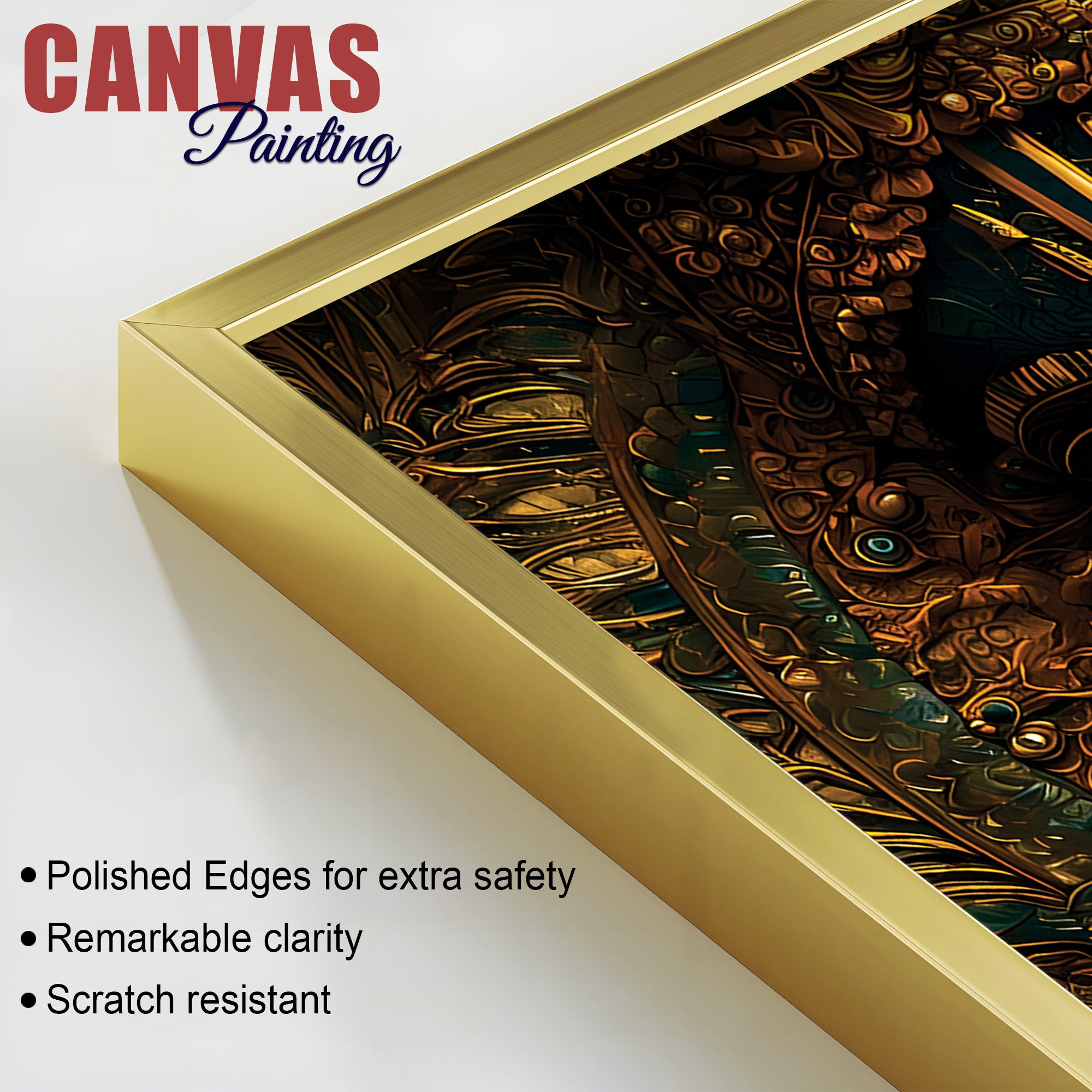 Lord Krishna Flute Textured Canvas Wall Painting for Living Room Decor