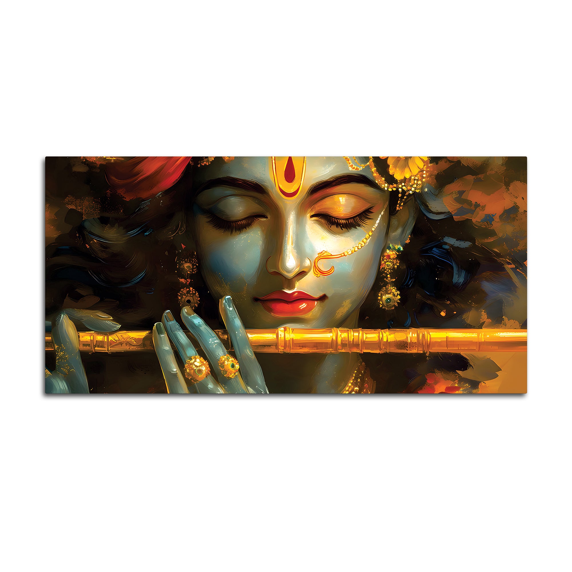 Lord Krishna Modern Spiritual Canvas Painting for Living Room