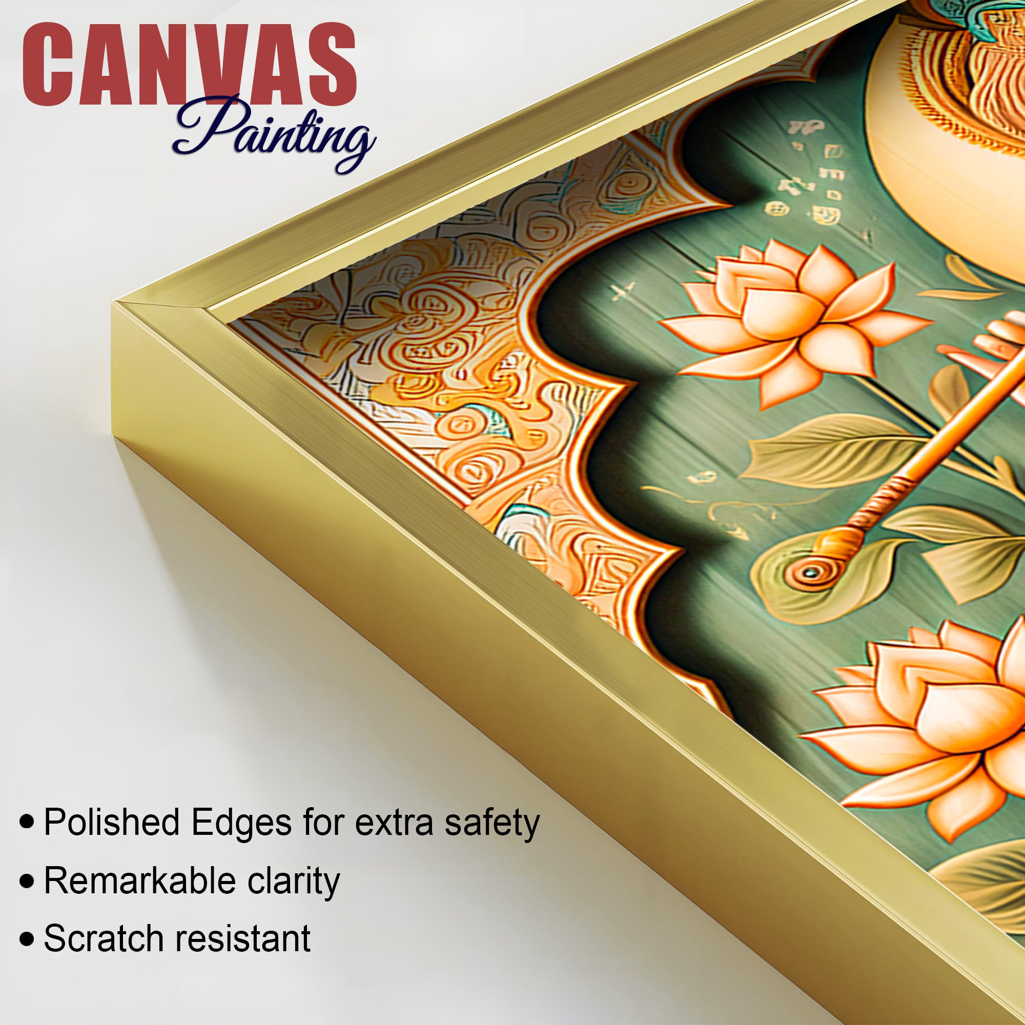 Lord Krishna Murli Manohar Lotus Harmony Spiritual Canvas Wall Painting for Home & Office