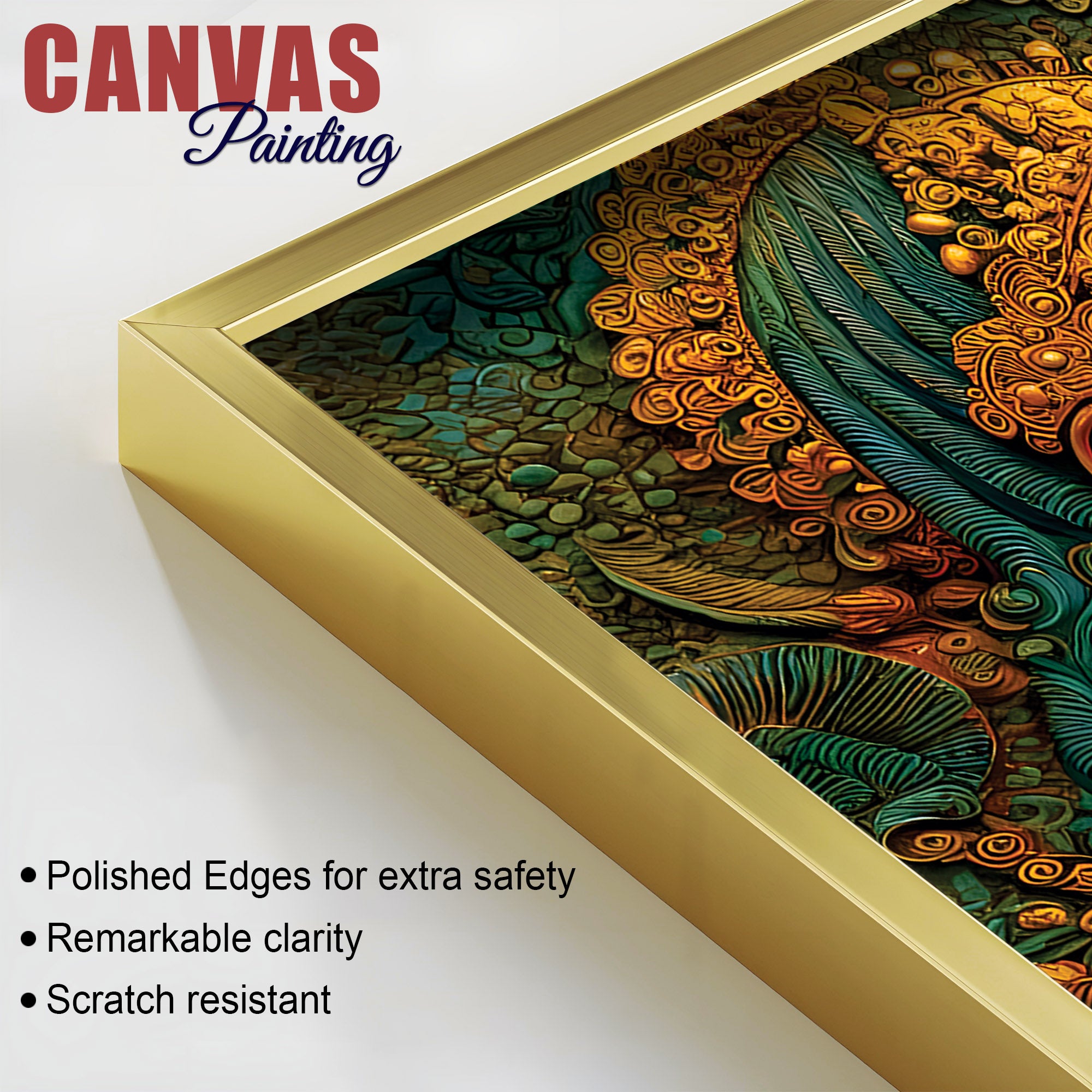 Lord Krishna Premium Textured Canvas Wall Painting for Living Room