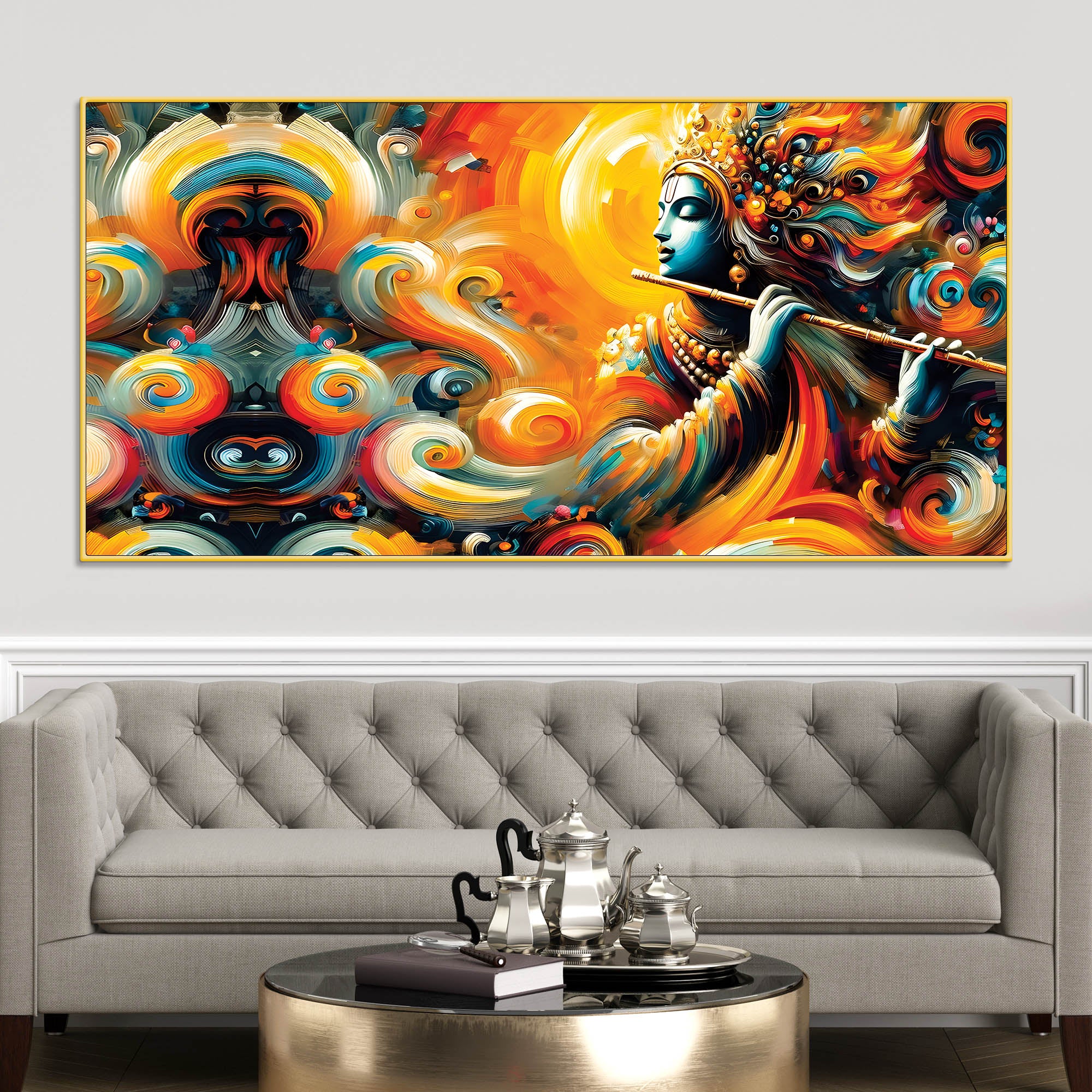 Lord Krishna Wall Painting for Living Room Décor